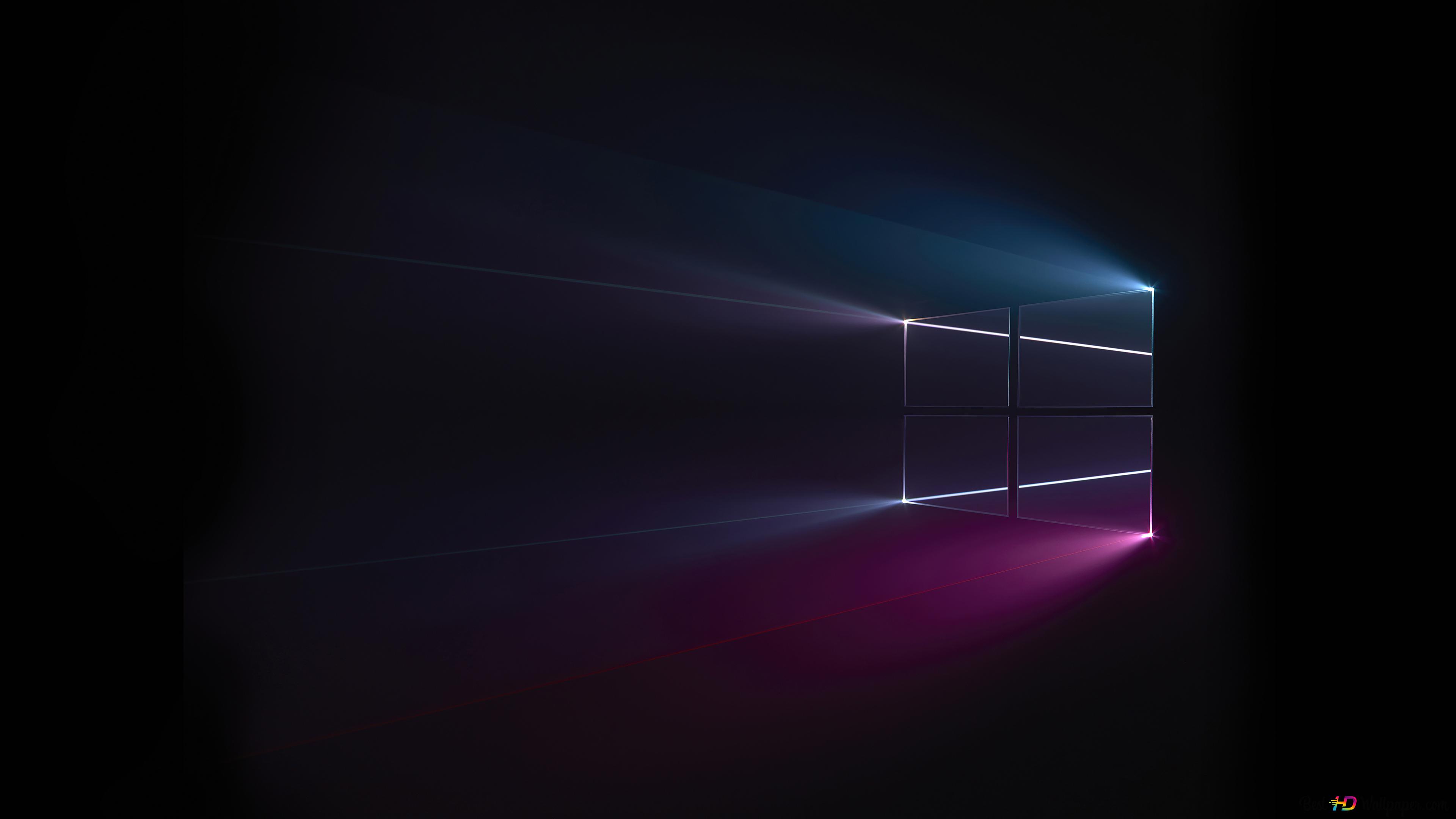 Windows 10 black background 4K wallpaper download