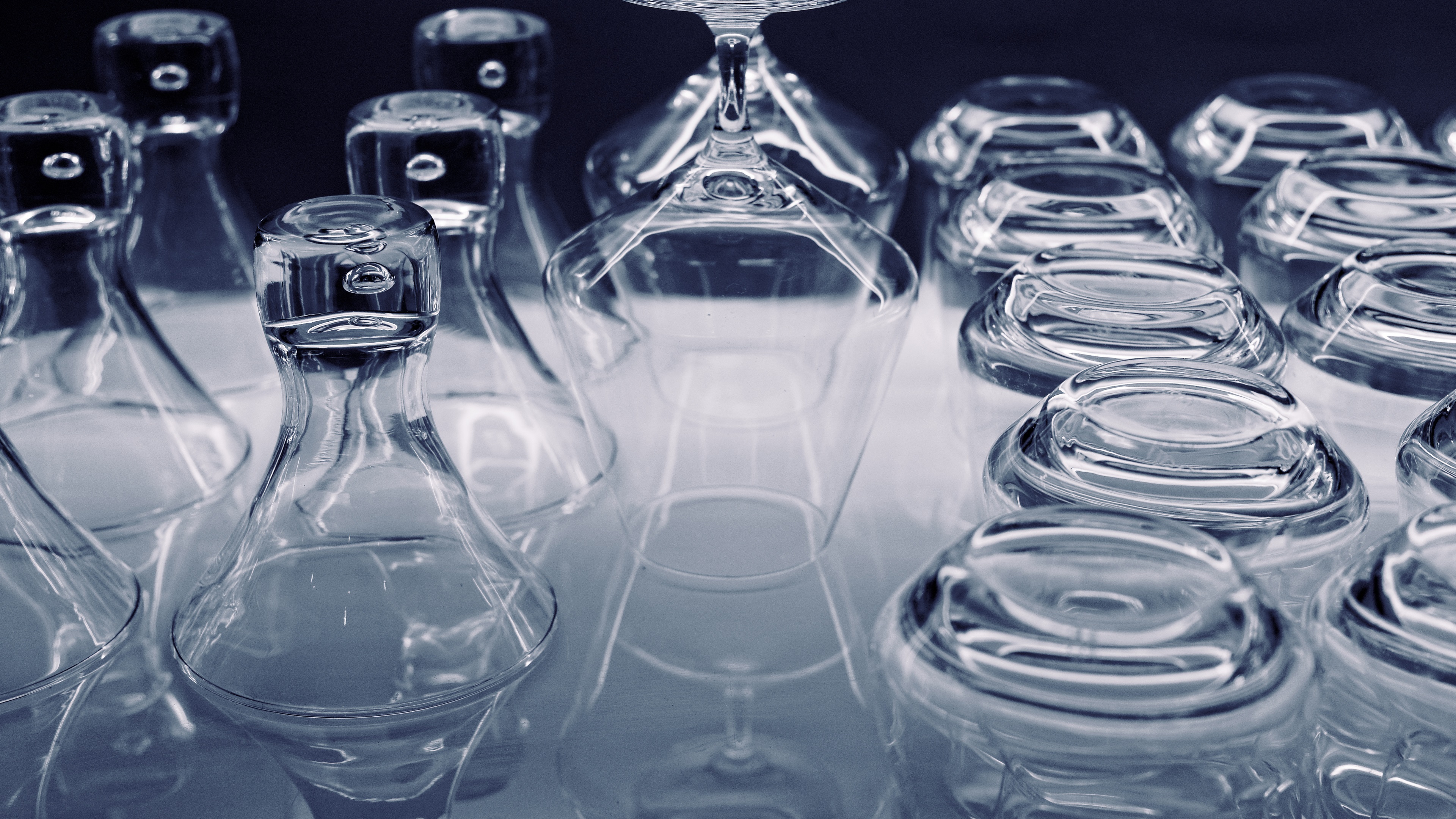 Wallpaper Many glass cups, transparent 3840x2160 UHD 4K Picture, Image