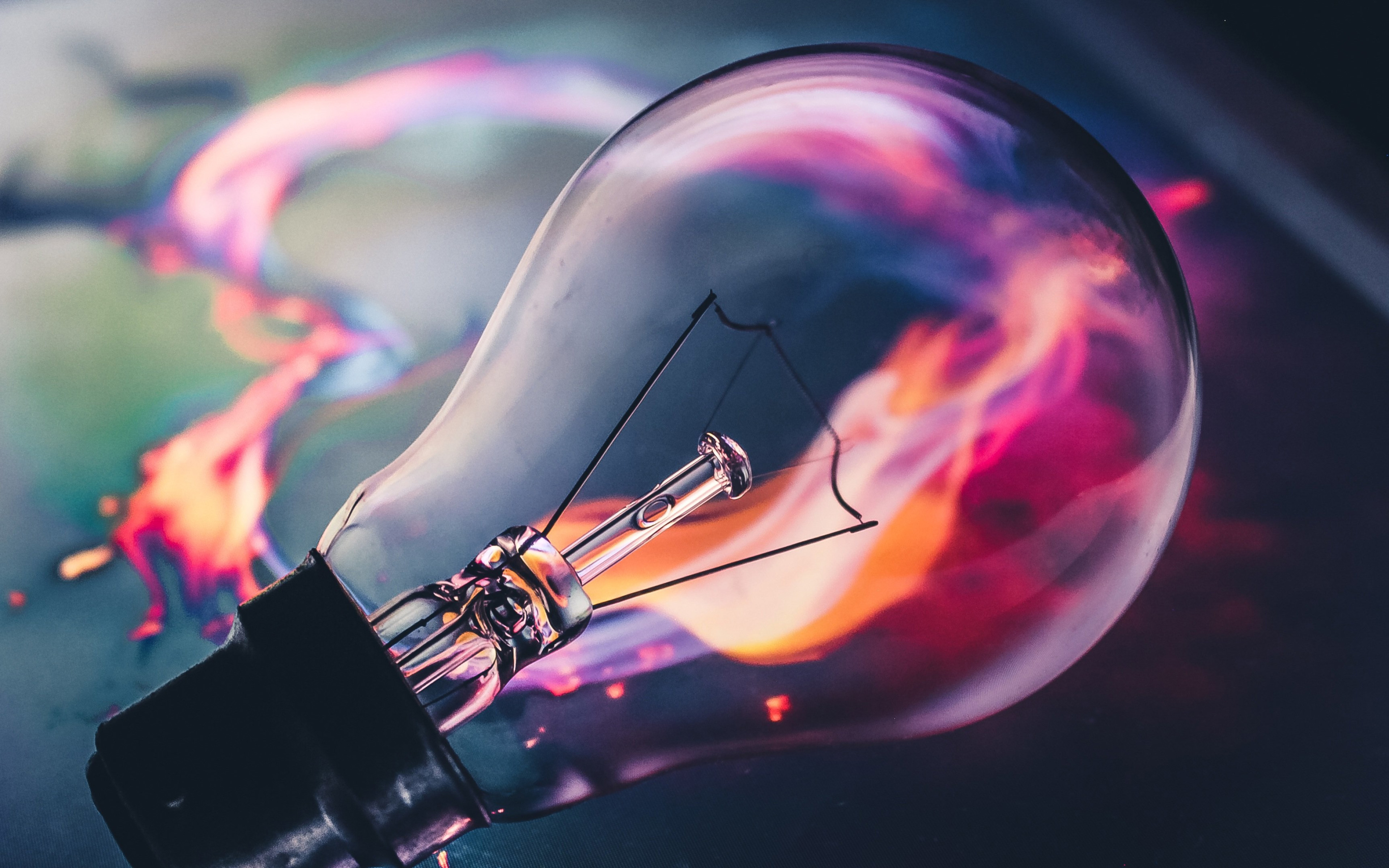 Download wallpaper lightbulb, 4k, macro, idea concepts, idea, background with lightbulb, bokeh, light bulb for desktop with resolution 3840x2400. High Quality HD picture wallpaper