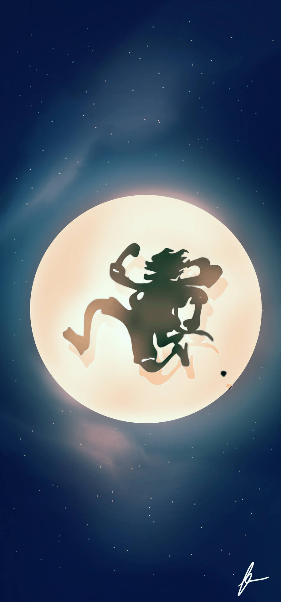 Download A Silhouette Of A Man In The Moon Wallpaper