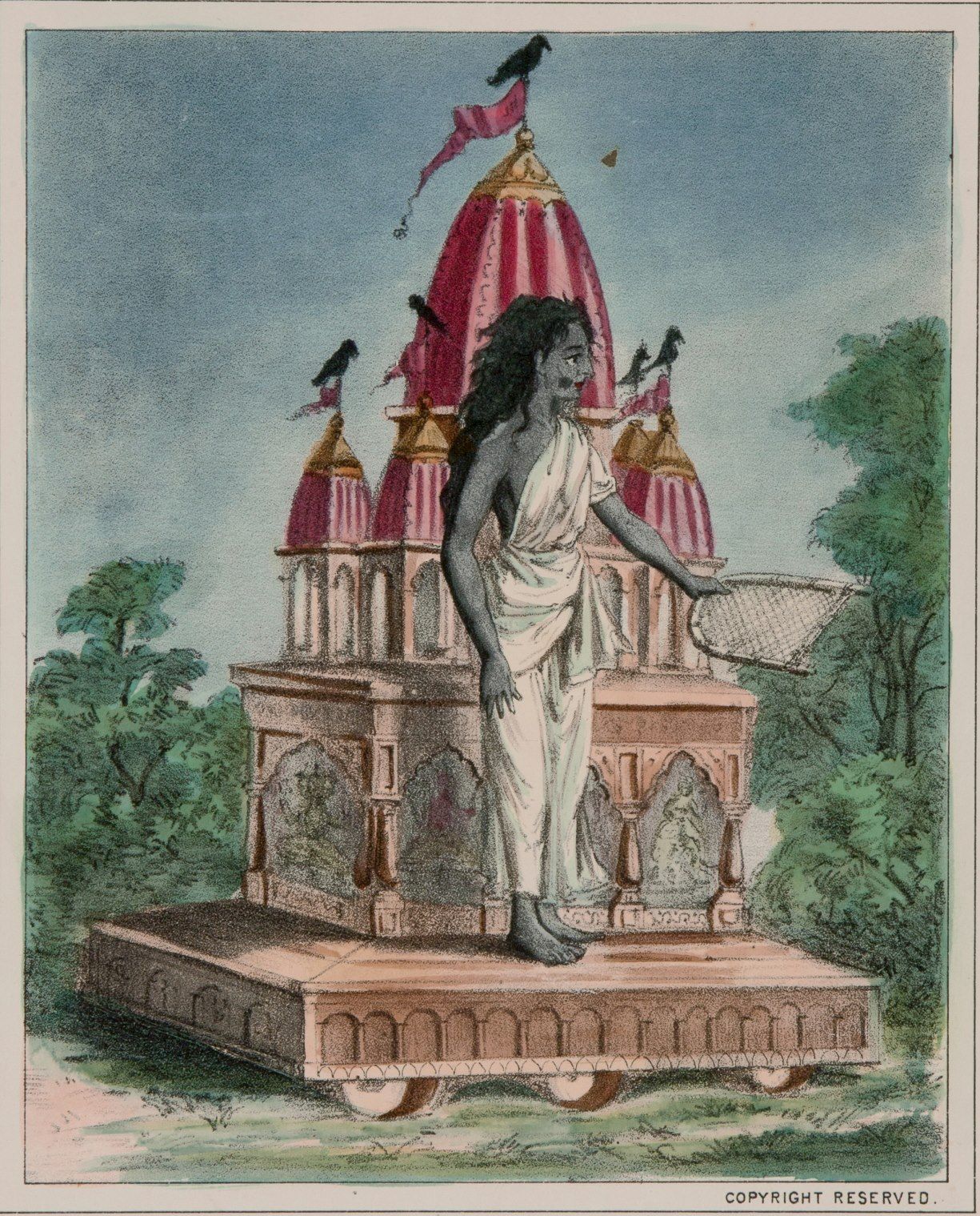 Goddess Dhumavati, One of the Mahavidya Print, Late 19th Century. Hindu art, Hinduism art, Indian goddess kali
