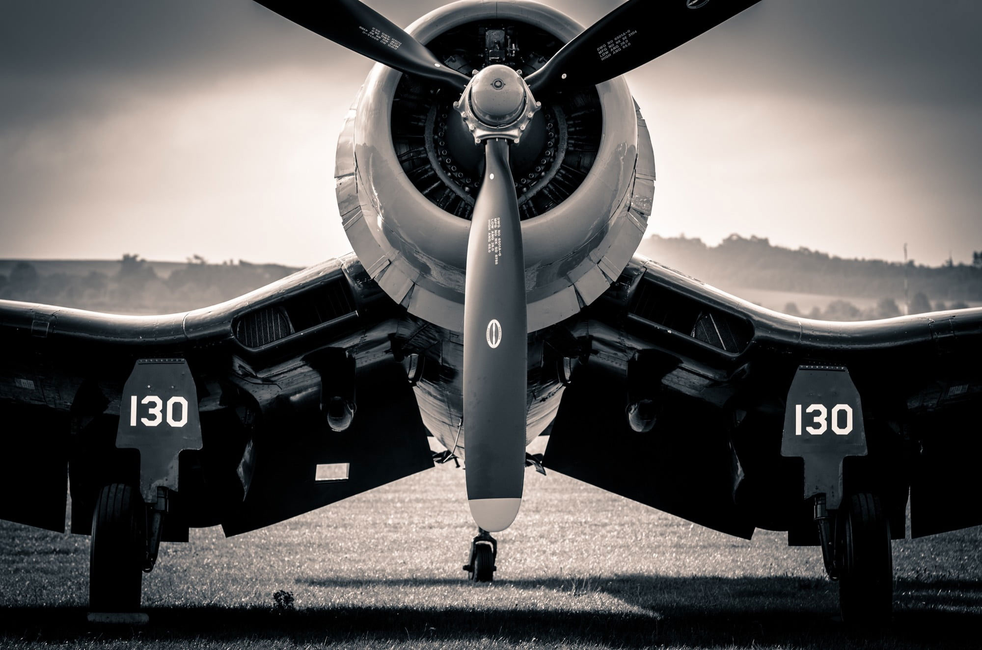 Wallpaper White And Black Airplane, World War Ii, Corsair