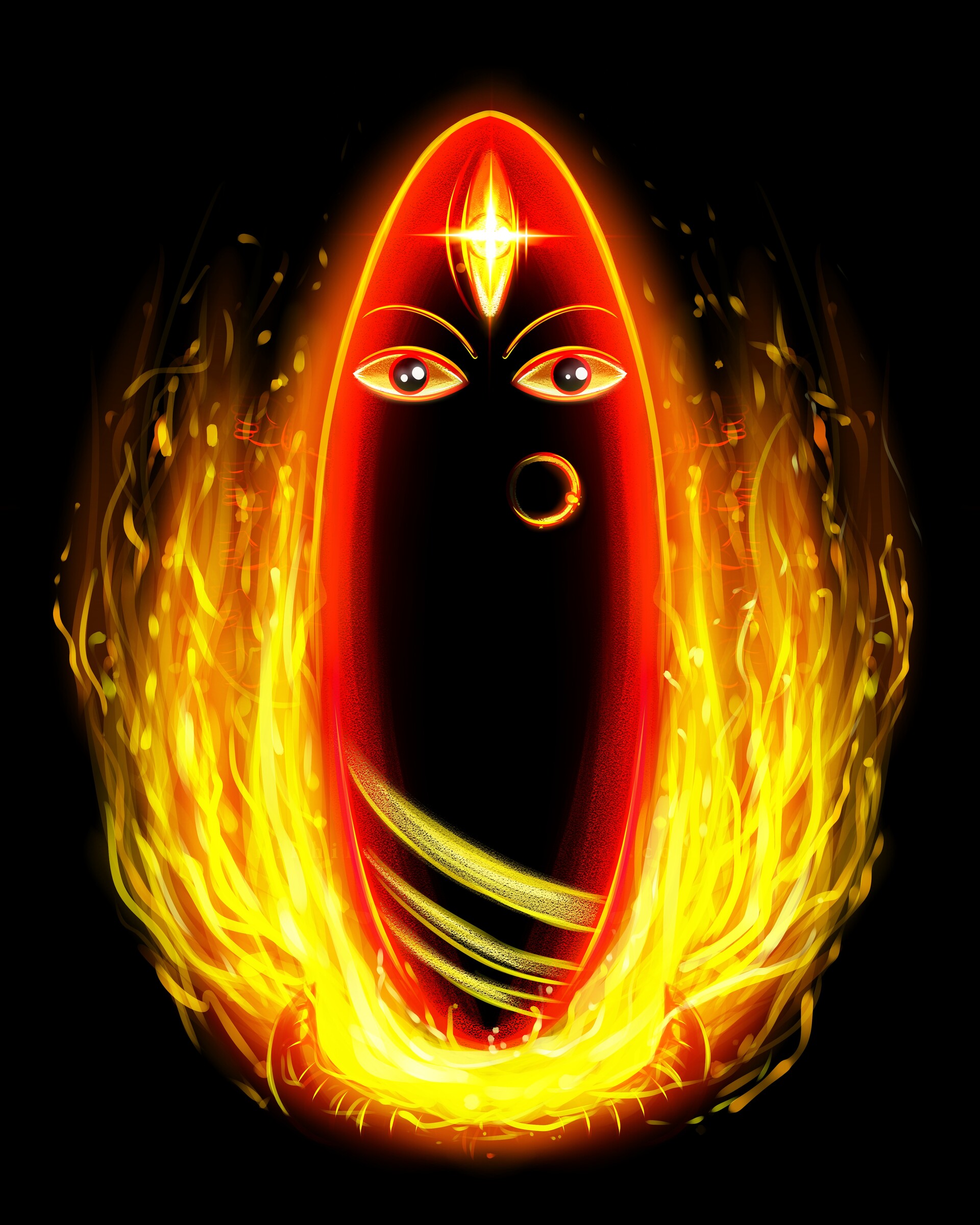 Linga Bhairavi Mata digital art