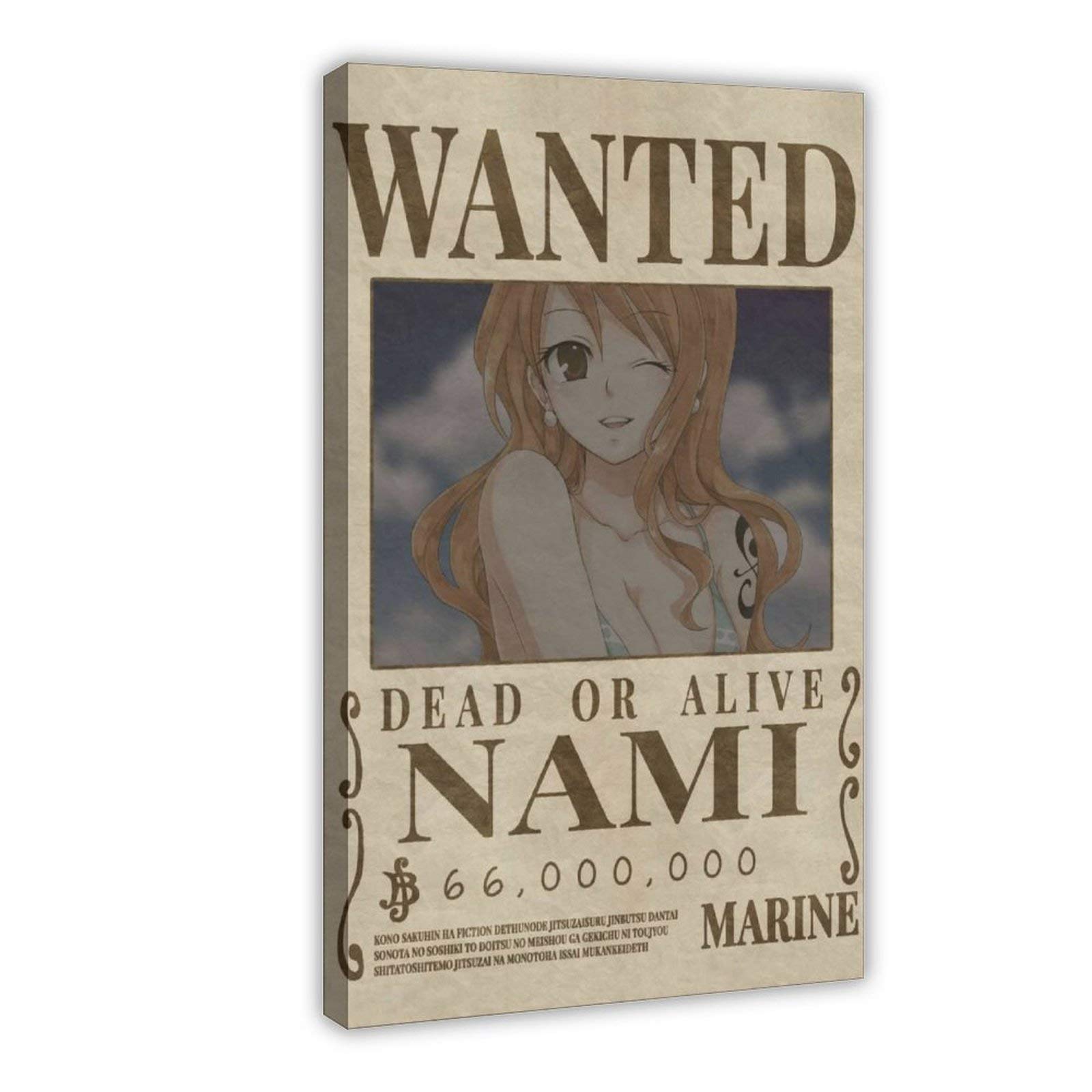 One Piece Japanese Anime Wallpaper Nami Bounty Wanted Poster Character HD Poster Mural Canvas Poster Bedroom Decor Sports Landscape Office Room Decor Gift 24×36inch(60×90cm) Frame: Amazon.ca: Home