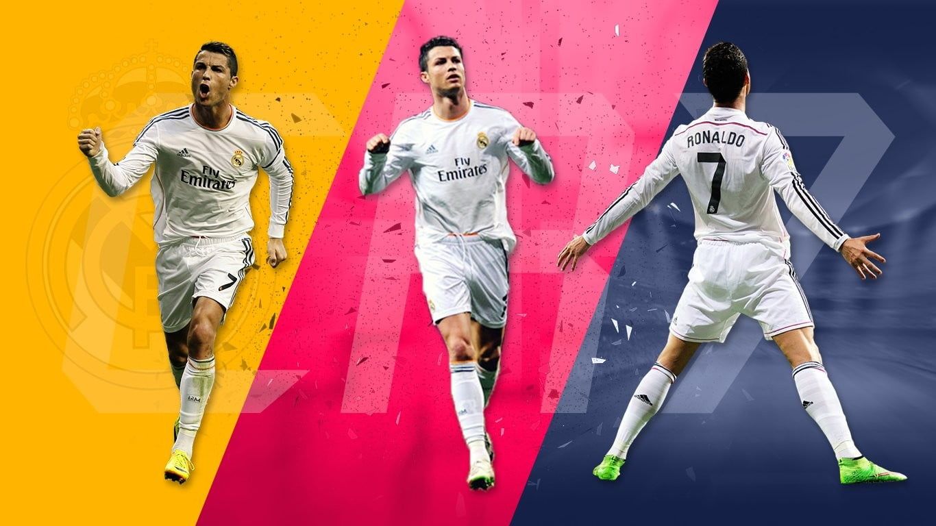 three soccer player collage #soccer Cristiano Ronaldo #entertainment P # wallpaper #hdwallpaper #desktop. Cristiano ronaldo, Ronaldo, Ronaldo real