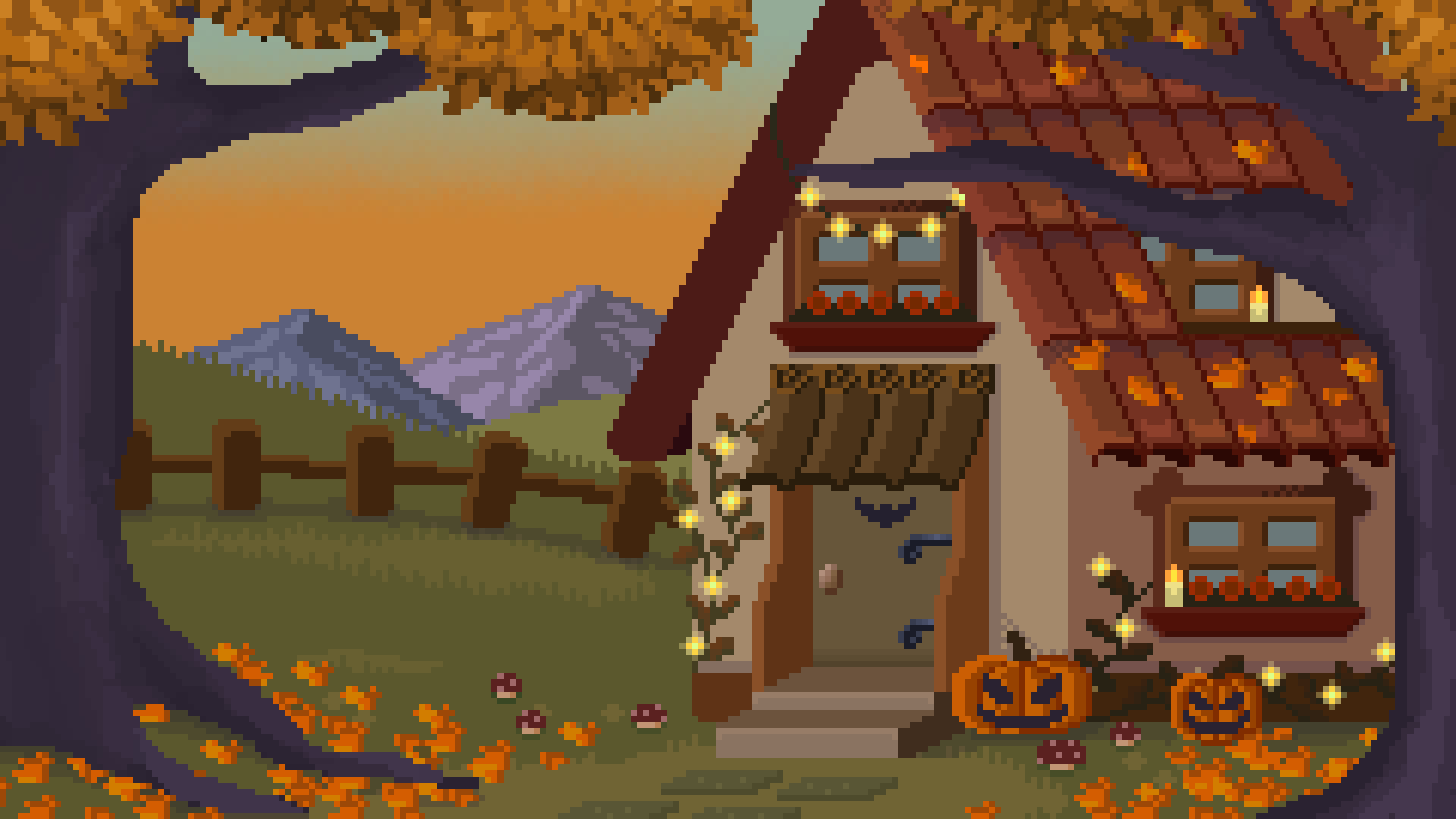 Spooky Autumn Cottage art 2022