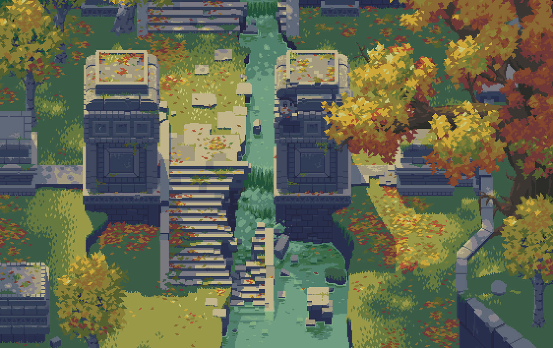 Download Pixel Autumn Season Game Wallpaper