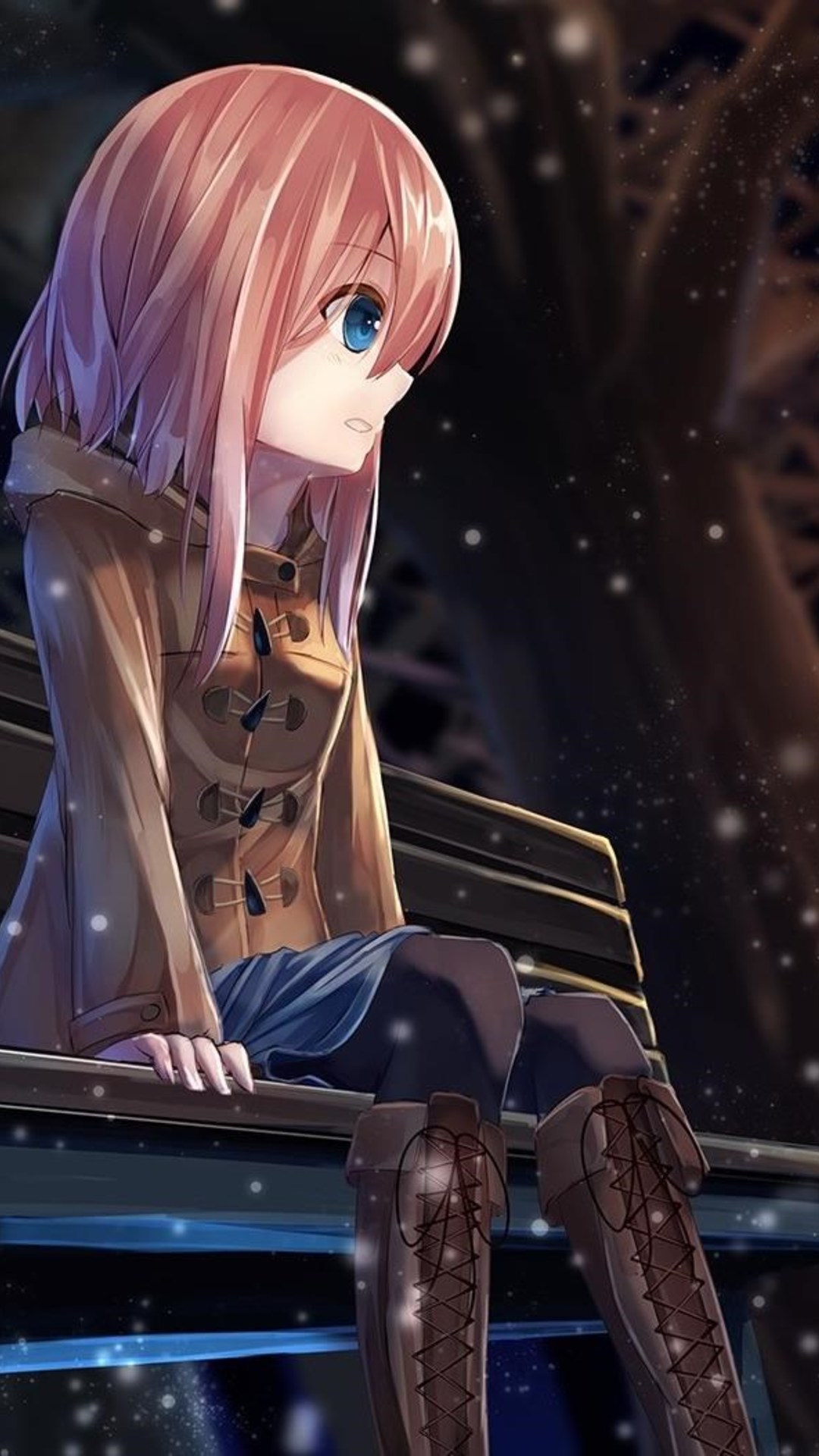 1080x1920 anime, girl, alone, sad for iPhone 6, 7, 8 wallpaper