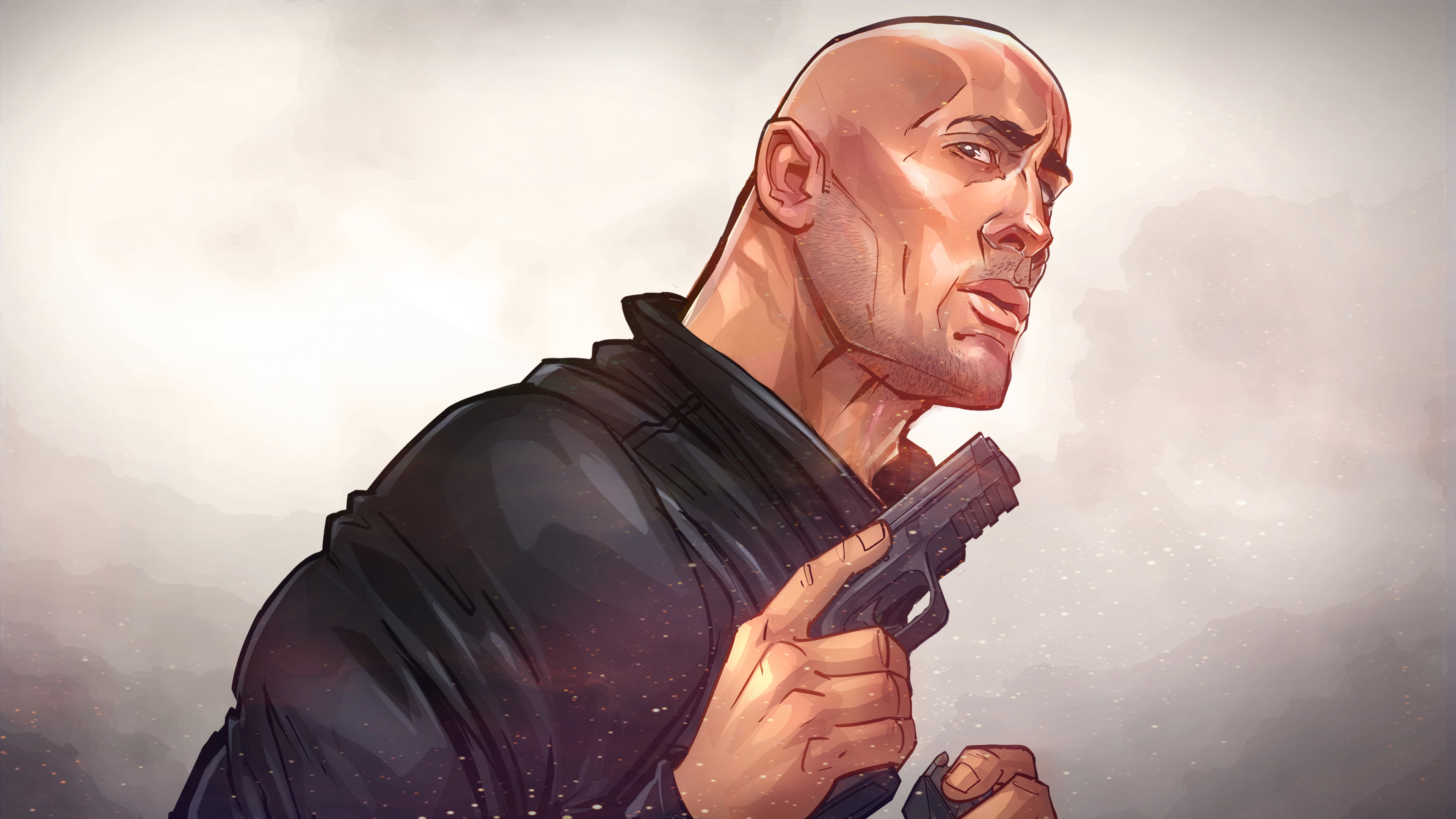 Wallpaper 4k Dwayne The Rock Johnson Art 4k Wallpaper