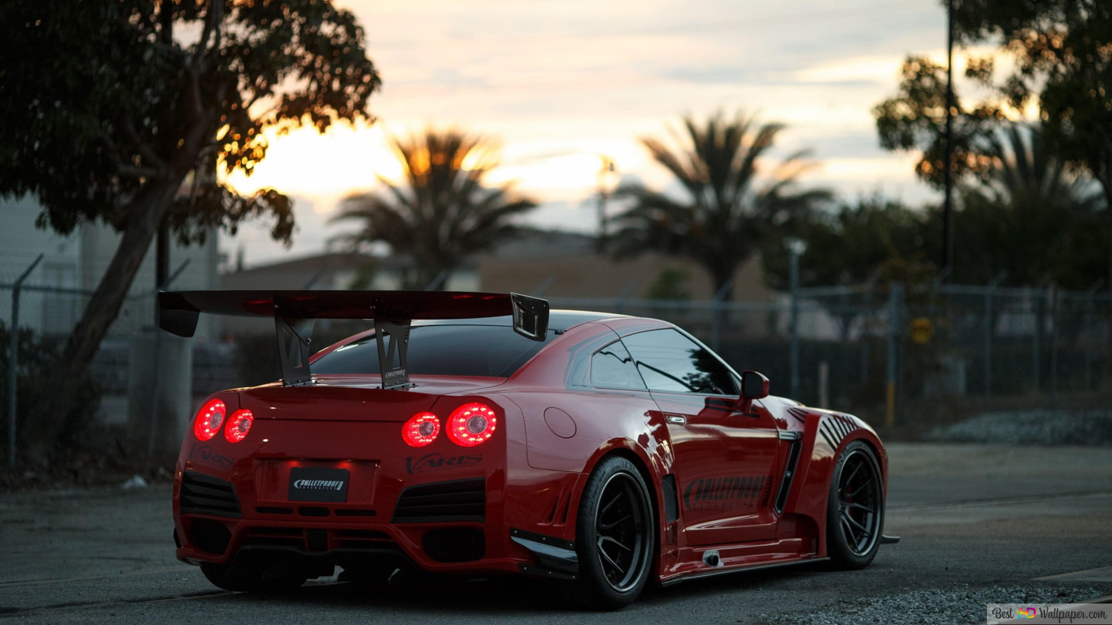 Red nissan skyline gtr r35 coupe 4K wallpaper download