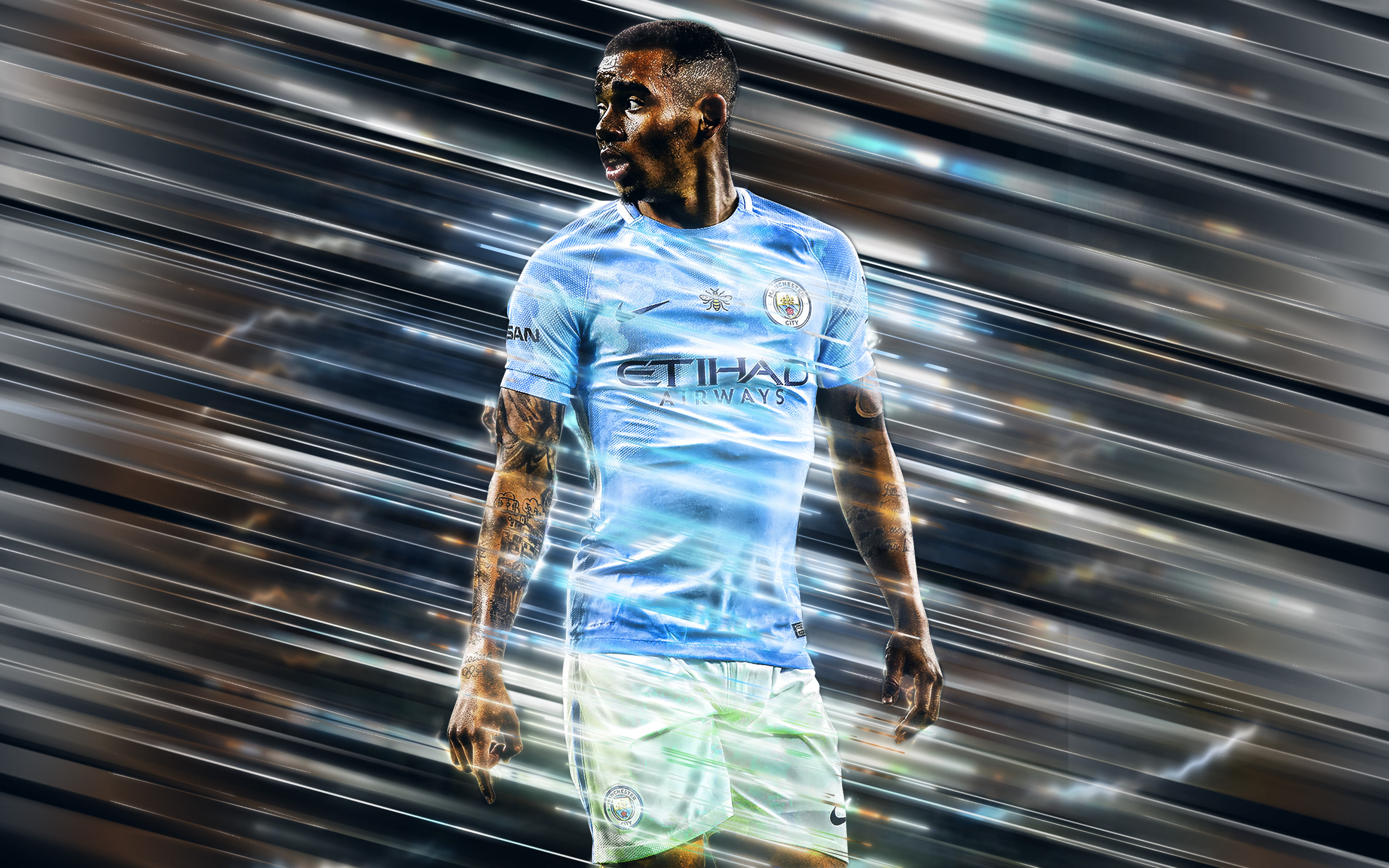 Wallpaper / Manchester City F.C., Brazilian, Soccer, 4K, Gabriel Jesus free download