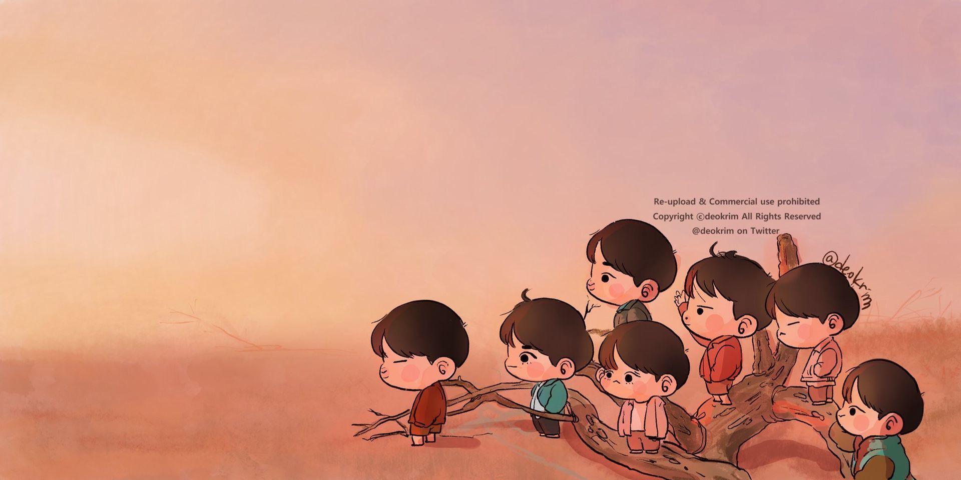 BTS Chibi Desktop Wallpaper Free