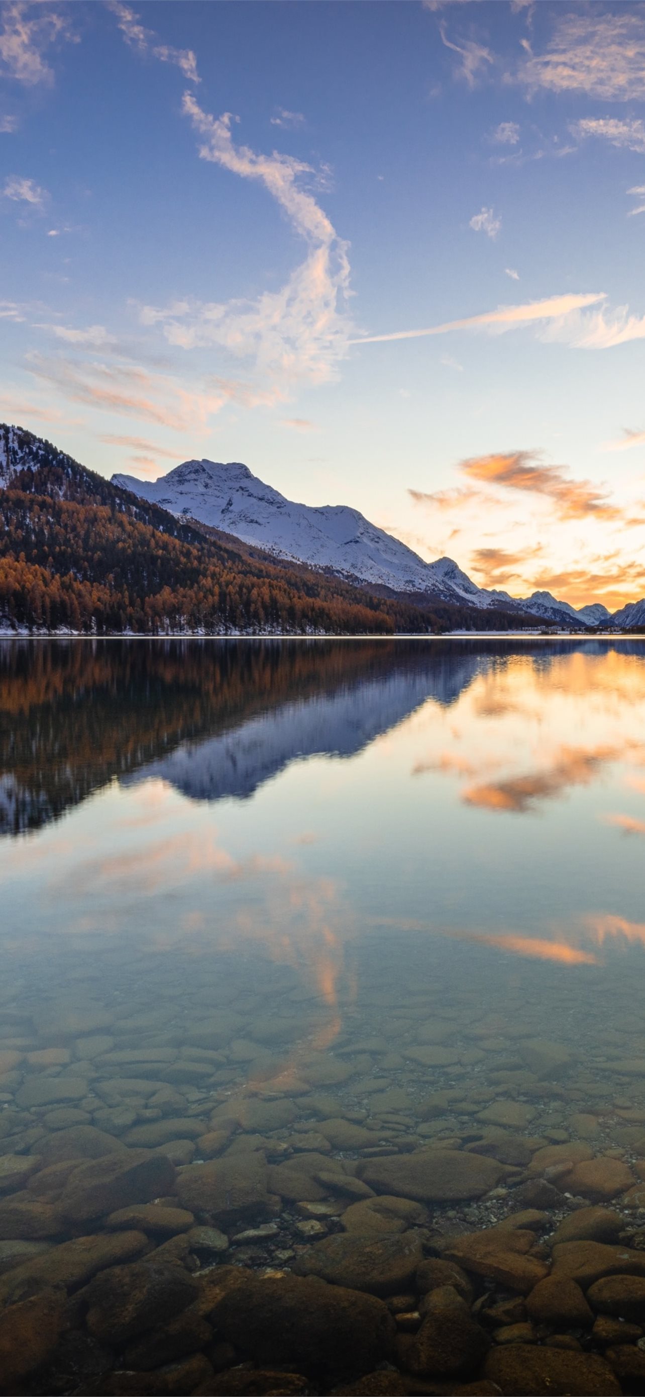 landscape water reflection mountains 4k iPhone Wallpaper Free Download