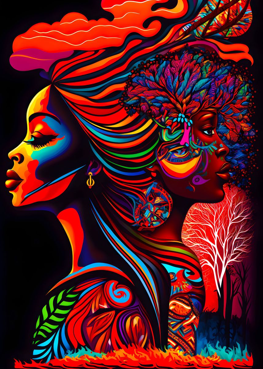 African Art Woman Africa' Poster