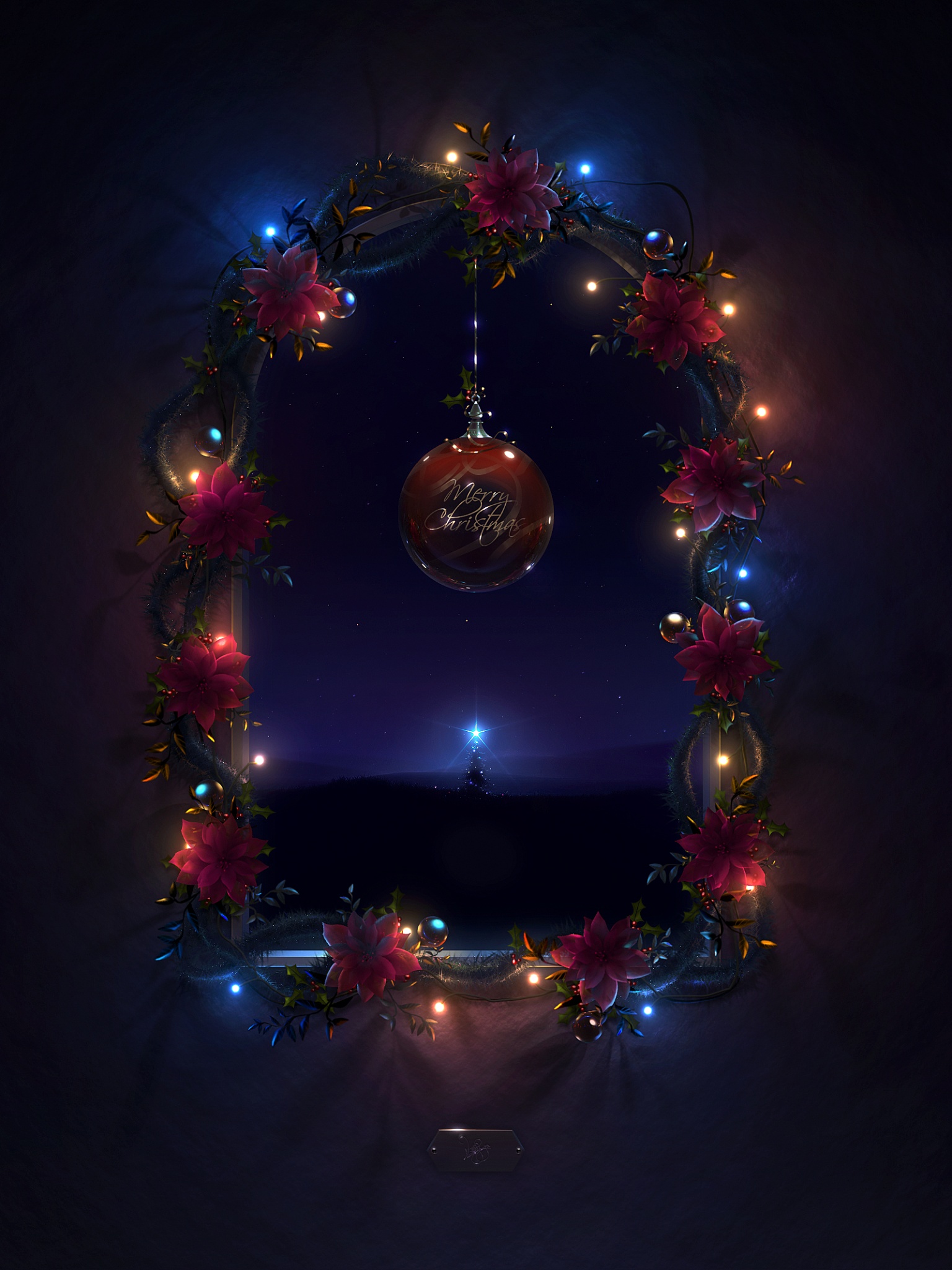 Christmas decoration Wallpaper 4K, Merry Christmas, Night