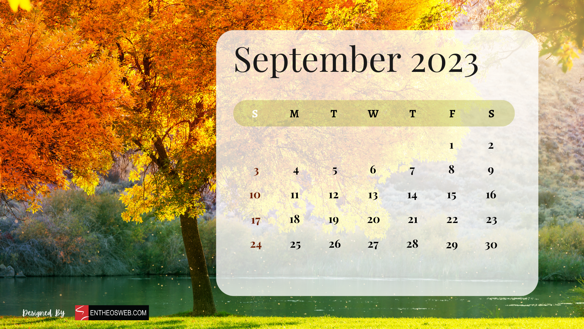 September 2023 Calendar Desktop Wallpapers