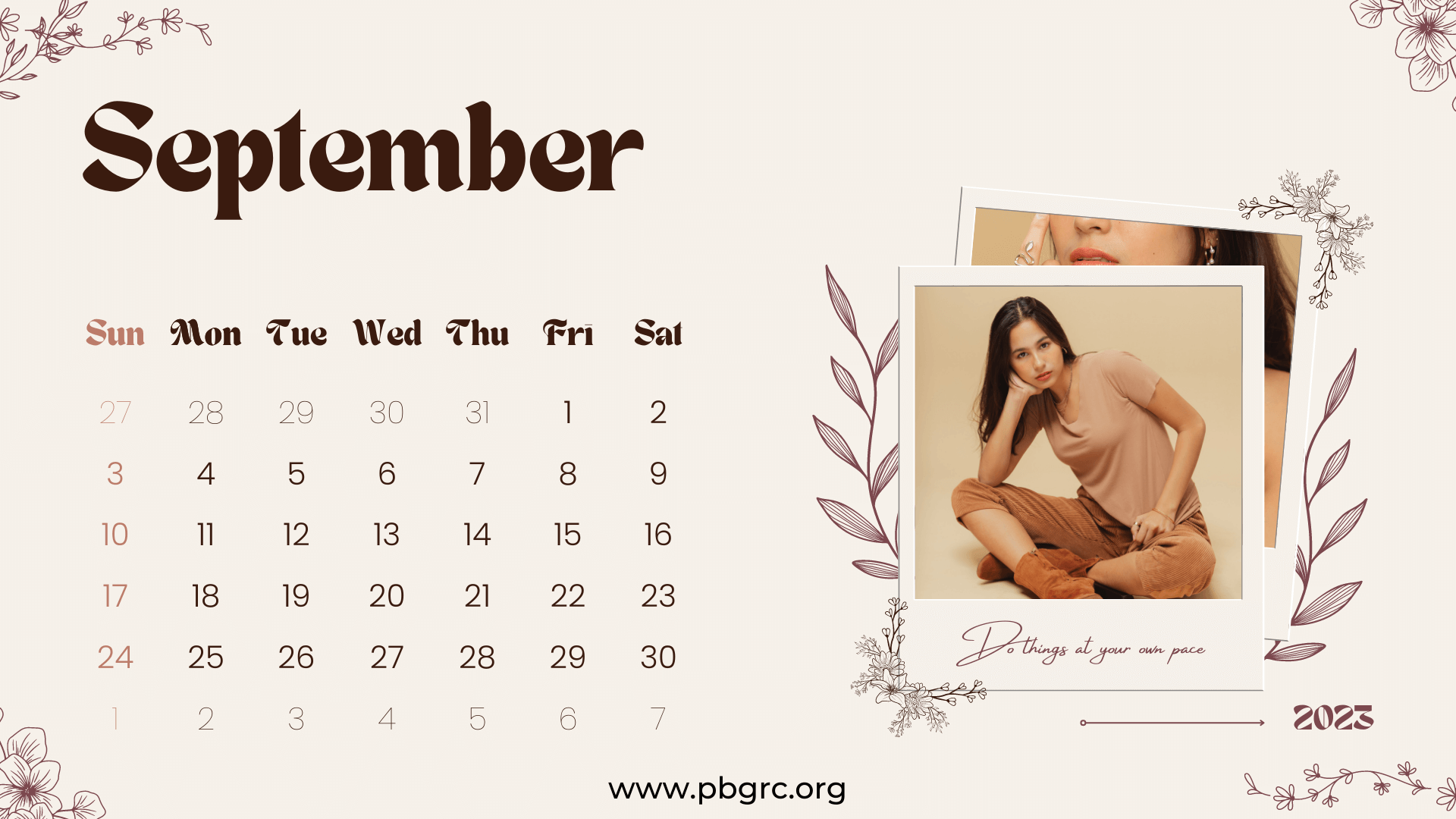 25+ Cute September 2023 Calendar Floral Wallpapers