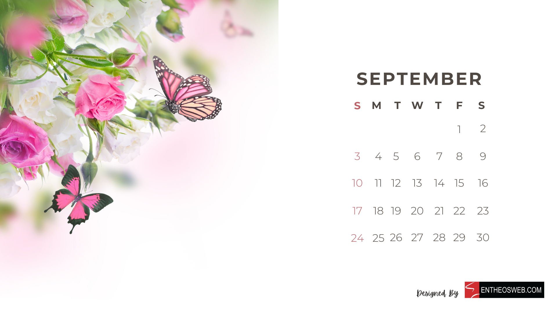 Beautiful Flowers 2023 Monthly Calendar for Desktop Wallpapers and Print