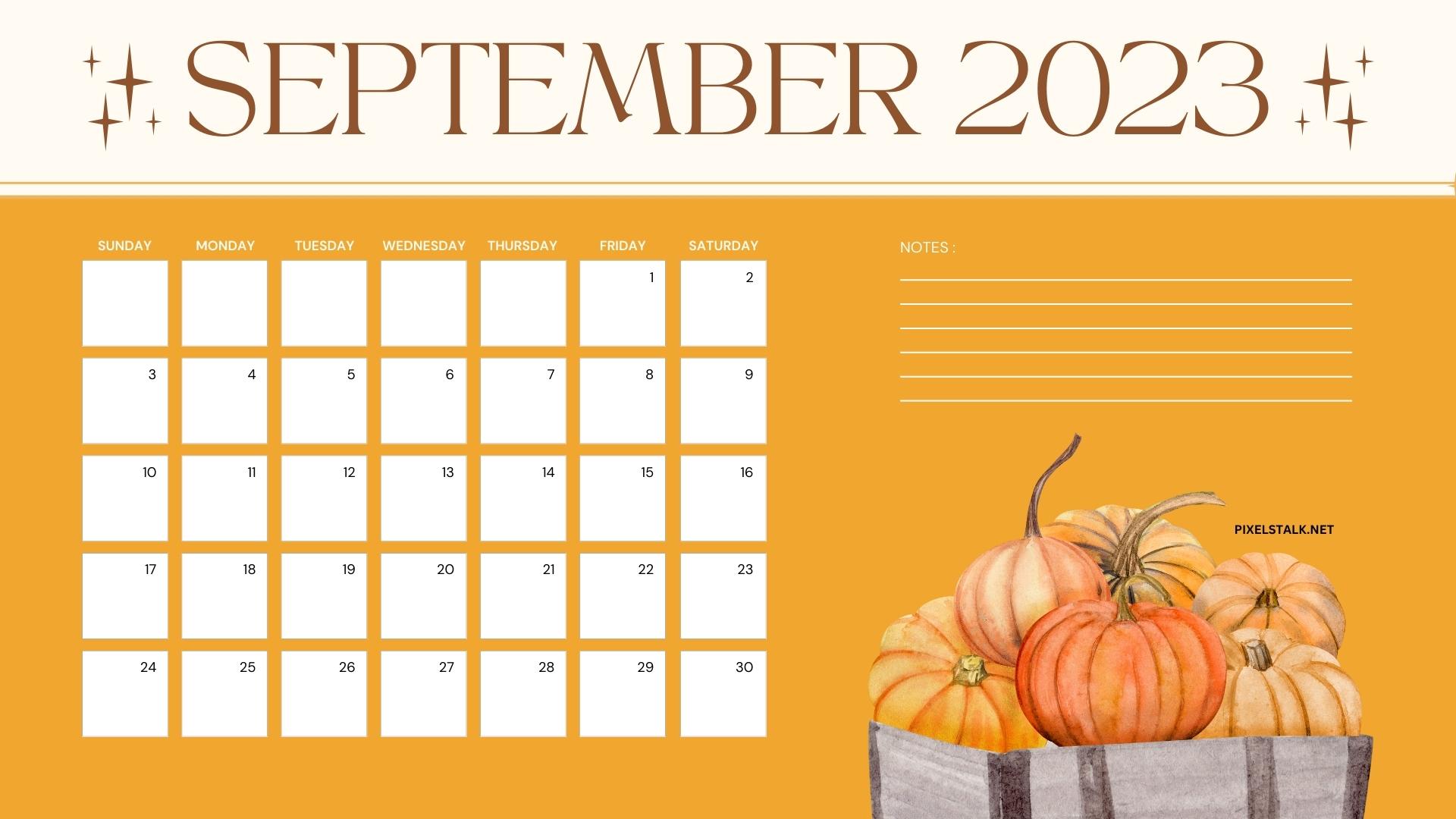 September 2023 Calendar Backgrounds for Desktop