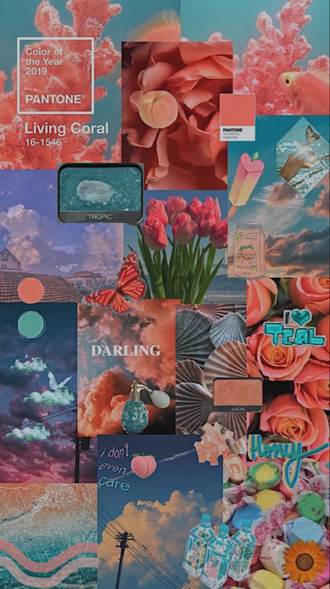 coral and teal aesthetic wallpaper. Coral wallpaper, Pink wallpaper iphone, Aesthetic iphone wallpaper