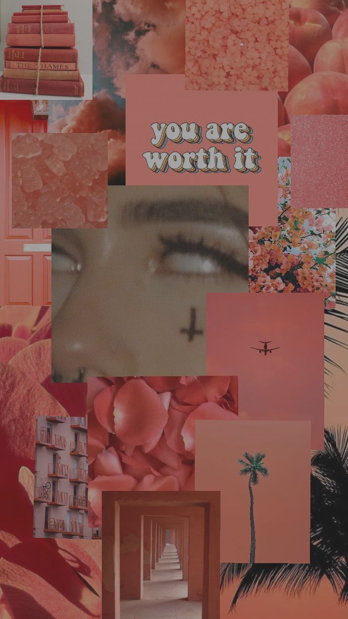 aesthetic collage wallpaper iphone xr coral wallpaper aesthetic. Coral wallpaper, Wallpaper iphone love, Simple iphone wallpaper