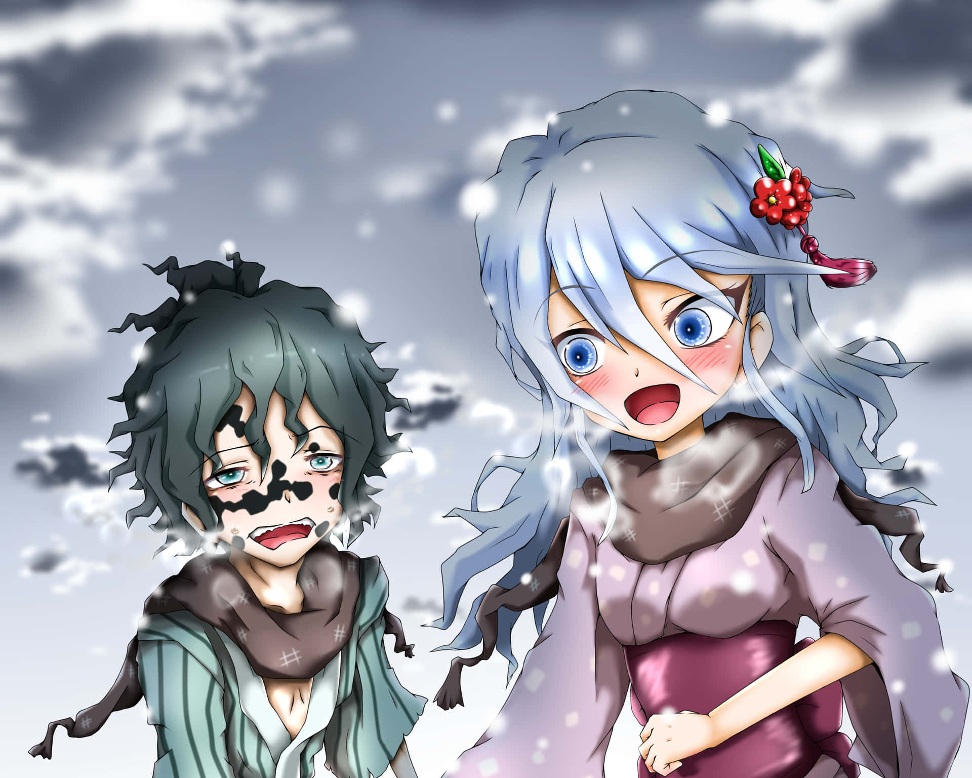 Download Kids Gyutaro And Daki Demon Slayer Wallpaper