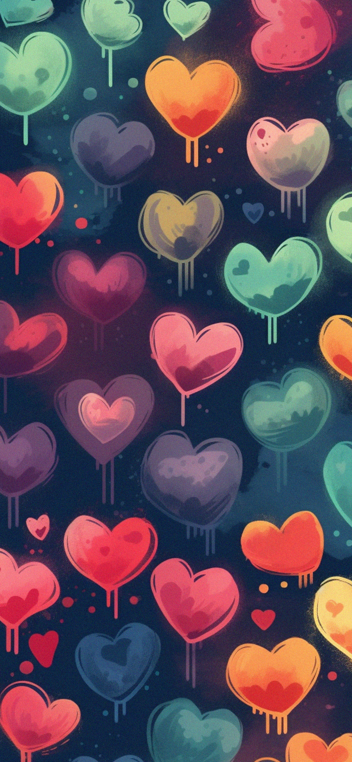 Hearts Pattern Blue Wallpaper