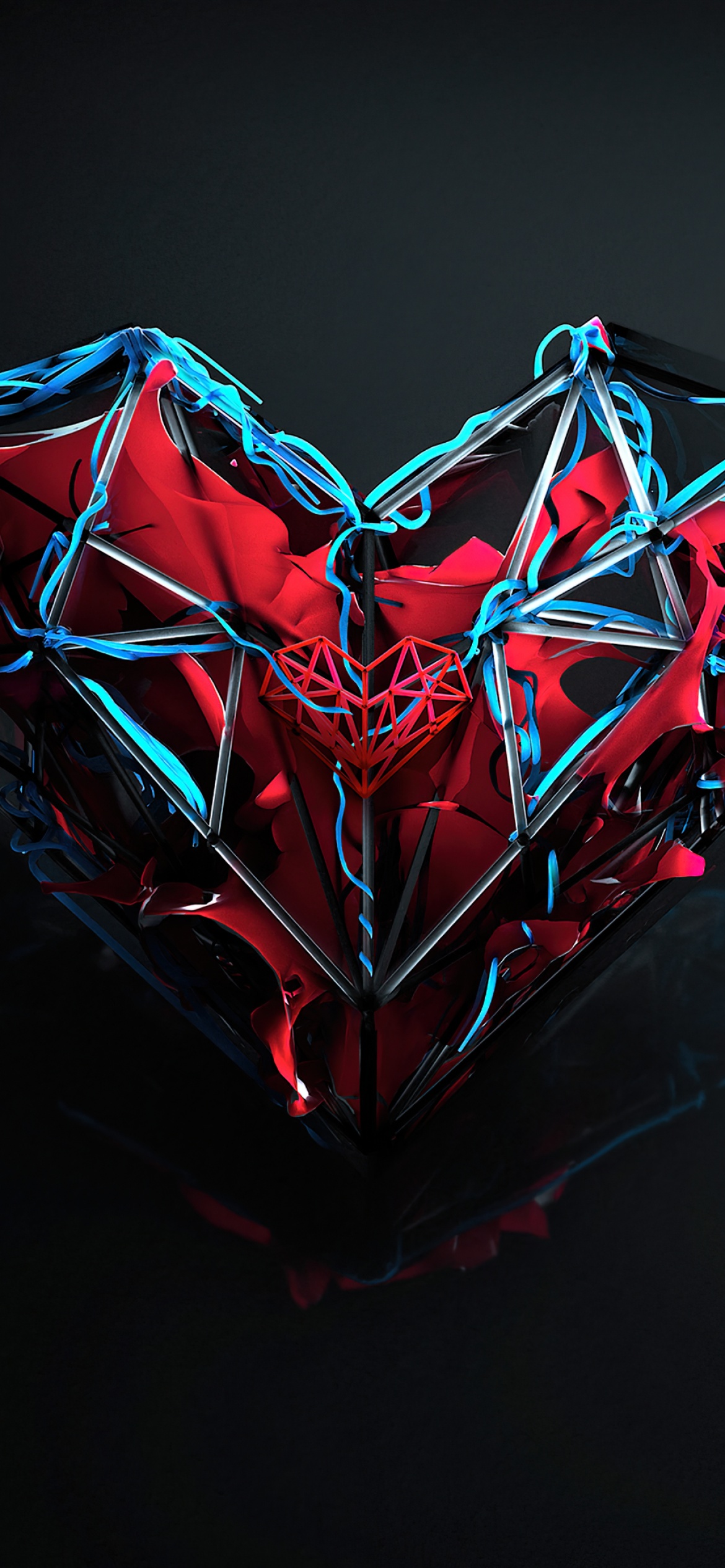 Love heart Wallpaper 4K, Dark aesthetic, Artwork