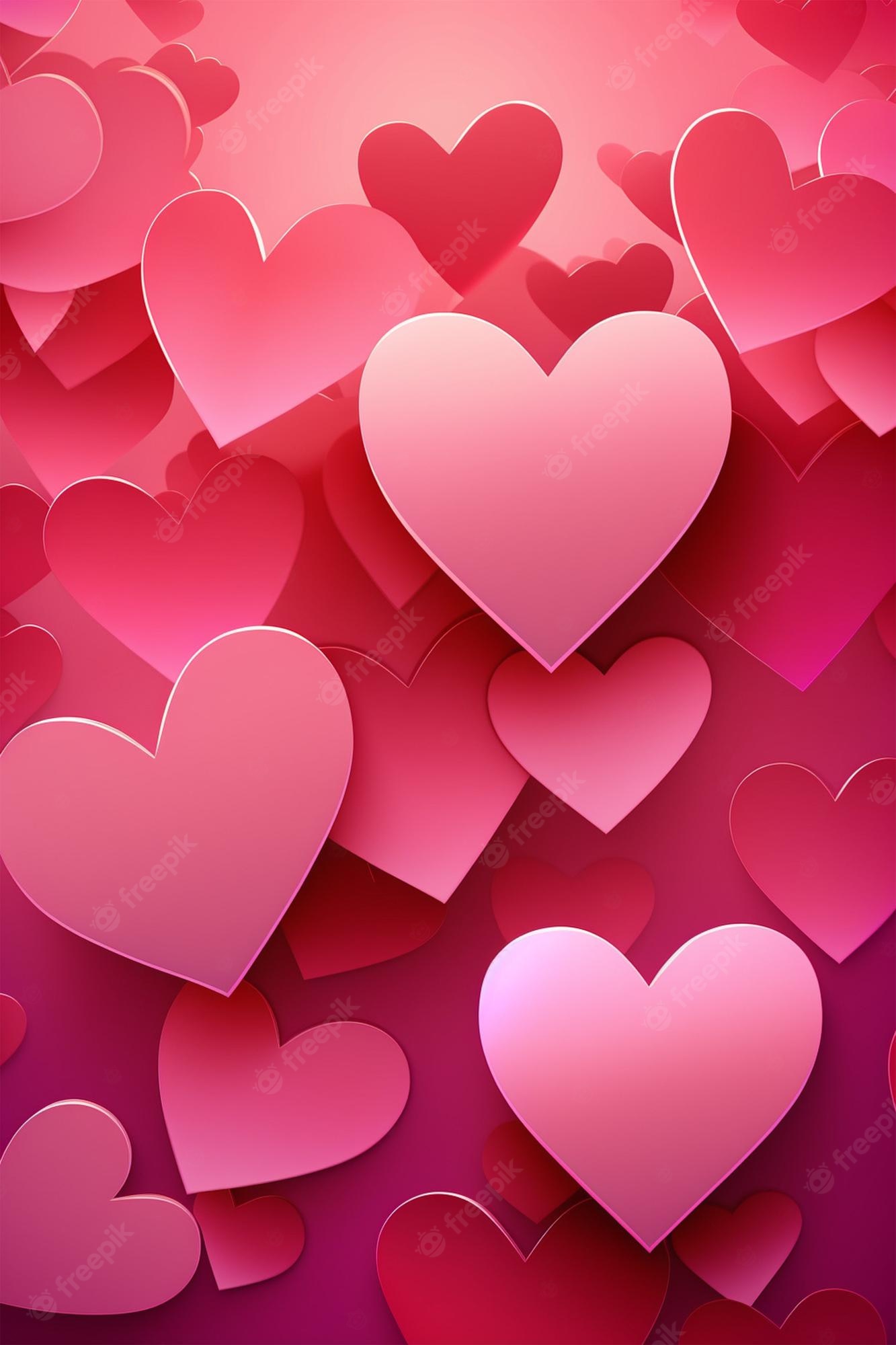 Premium Photo. Pink hearts wallpaper that are for iphone