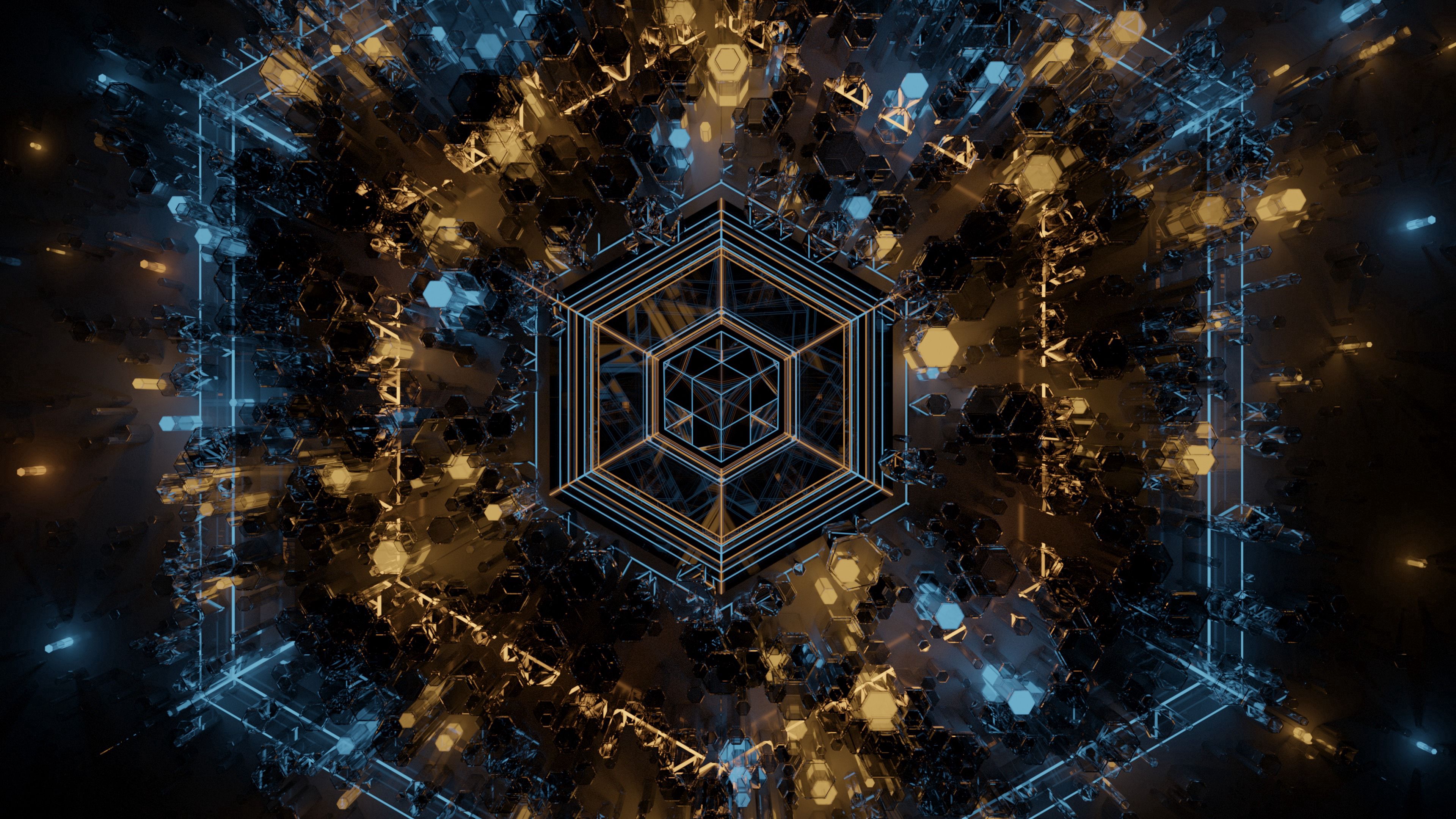 Wallpaper / fractal, geometry, shapes, lines, abstraction, 4k free download