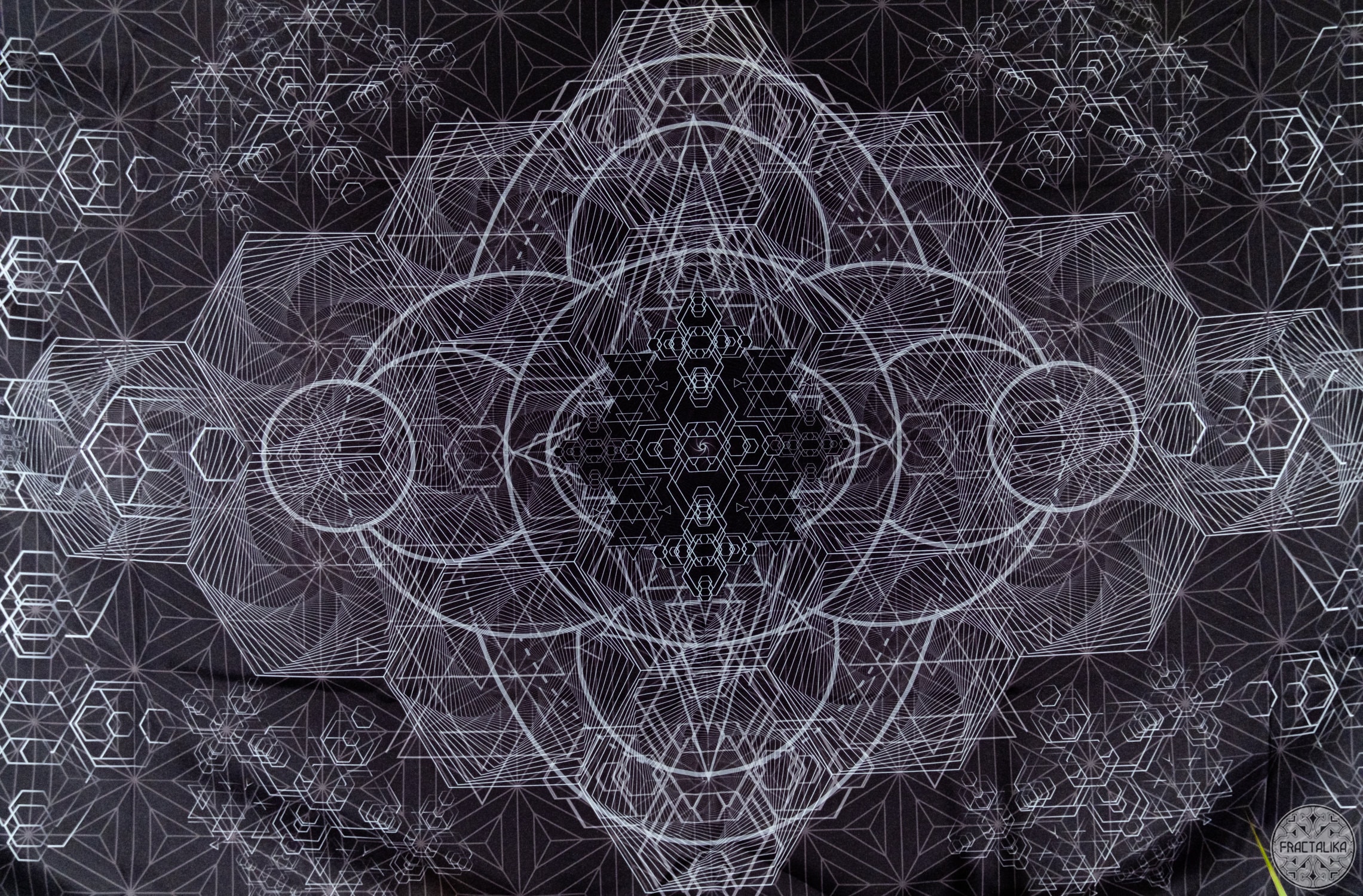 Sacred Geometry Tapestry Techno Backdrop Deco Psytechno