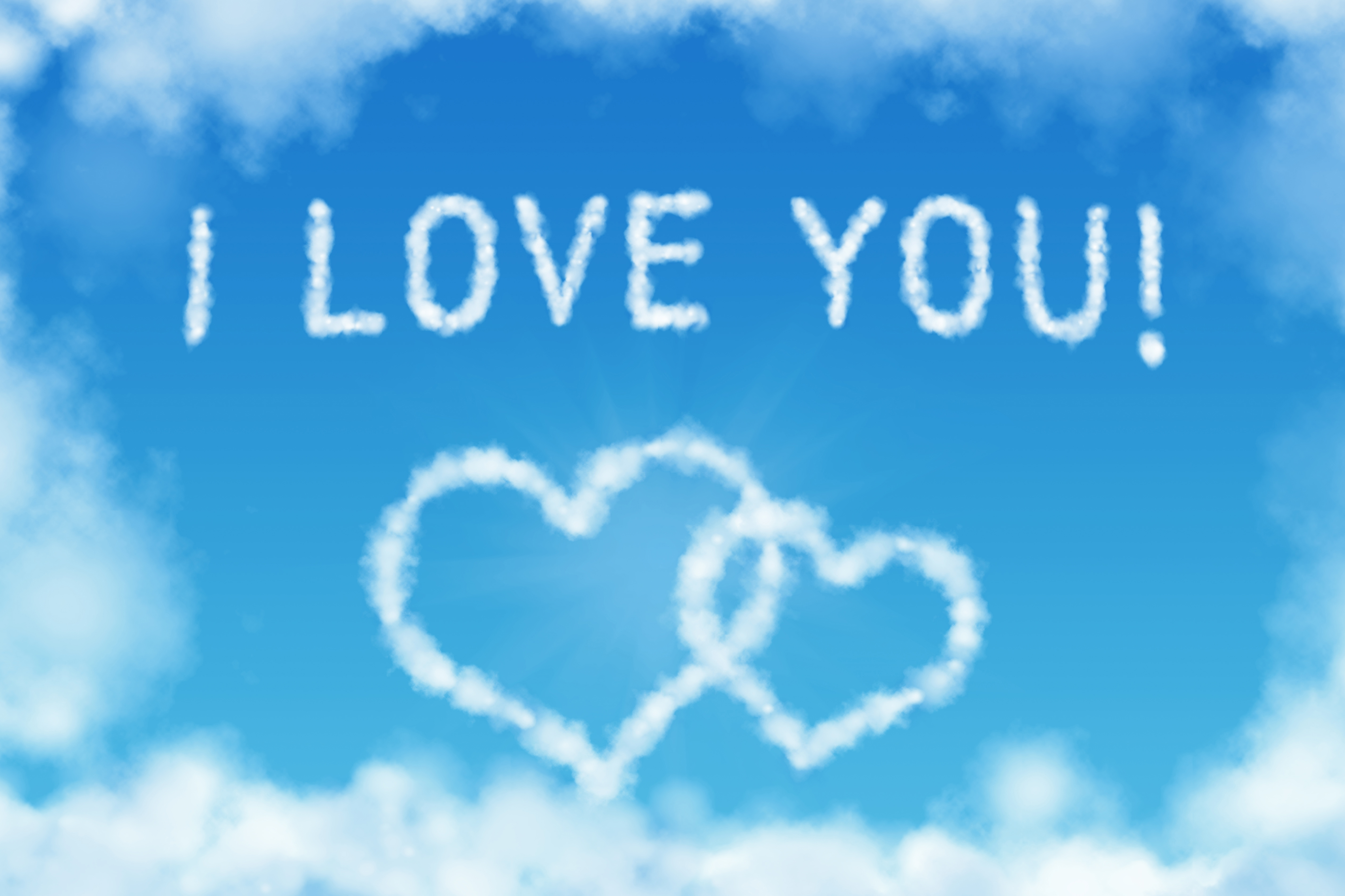 I Love You, 4K, Clouds Gallery HD Wallpaper