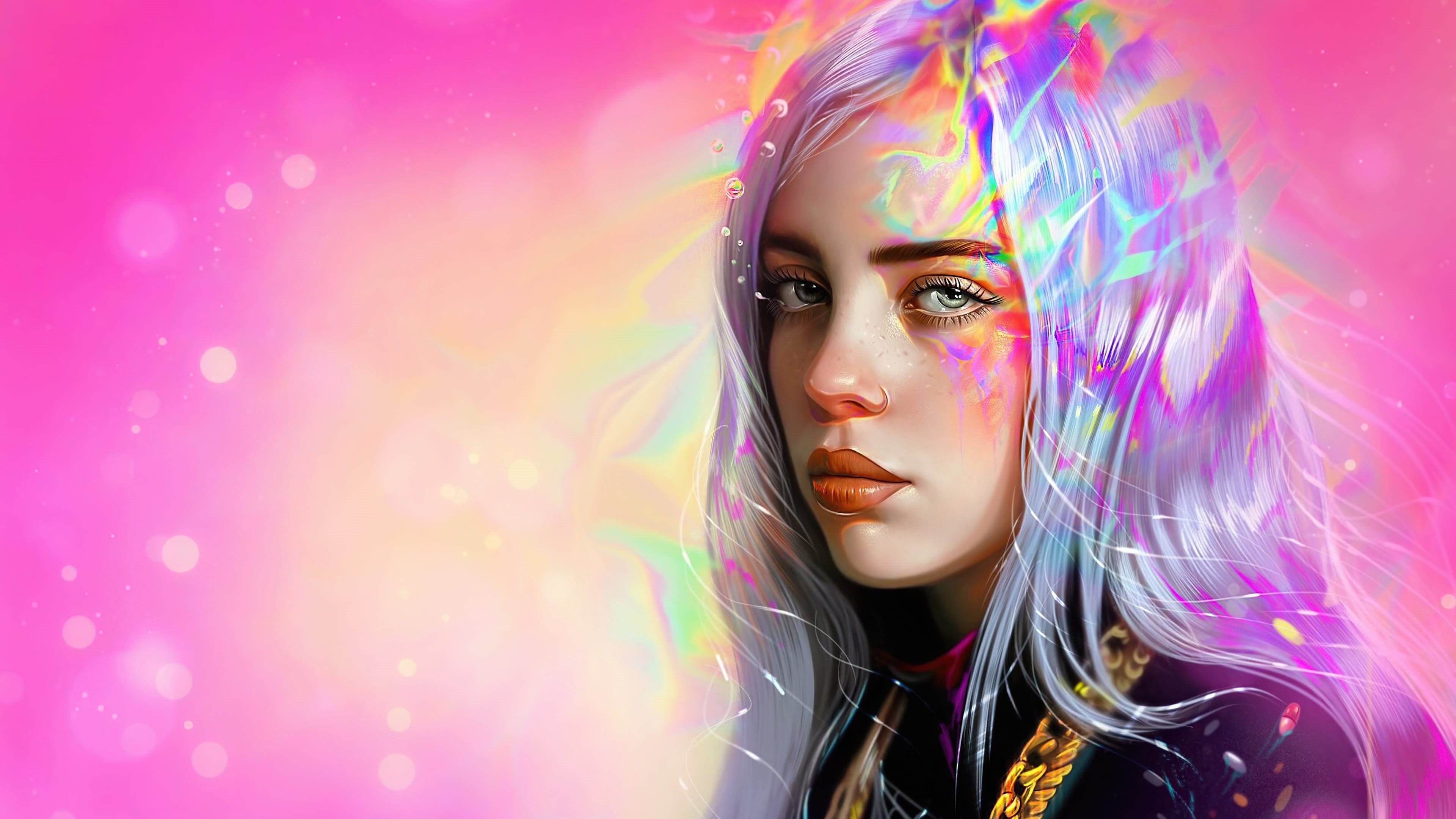 Wallpaper / Singer, 4K, Colors, Billie Eilish, Singers, Girl free download