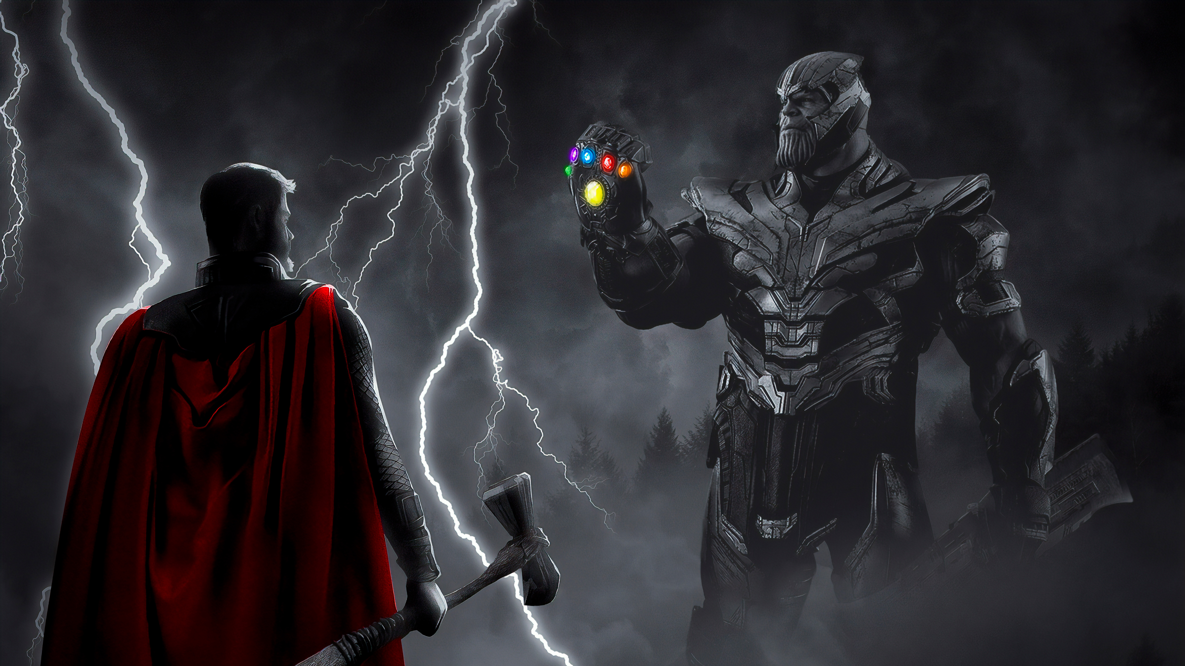 Wallpaper 4k Thor Vs Thanos War Wallpaper