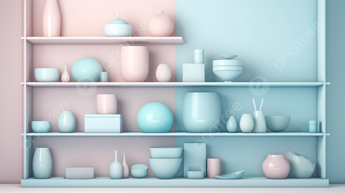 Pastel And Soft Blue 3D Shelf Background, Empty Shelf, Wall Shelf, Shelf Background Image And Wallpaper for Free Download