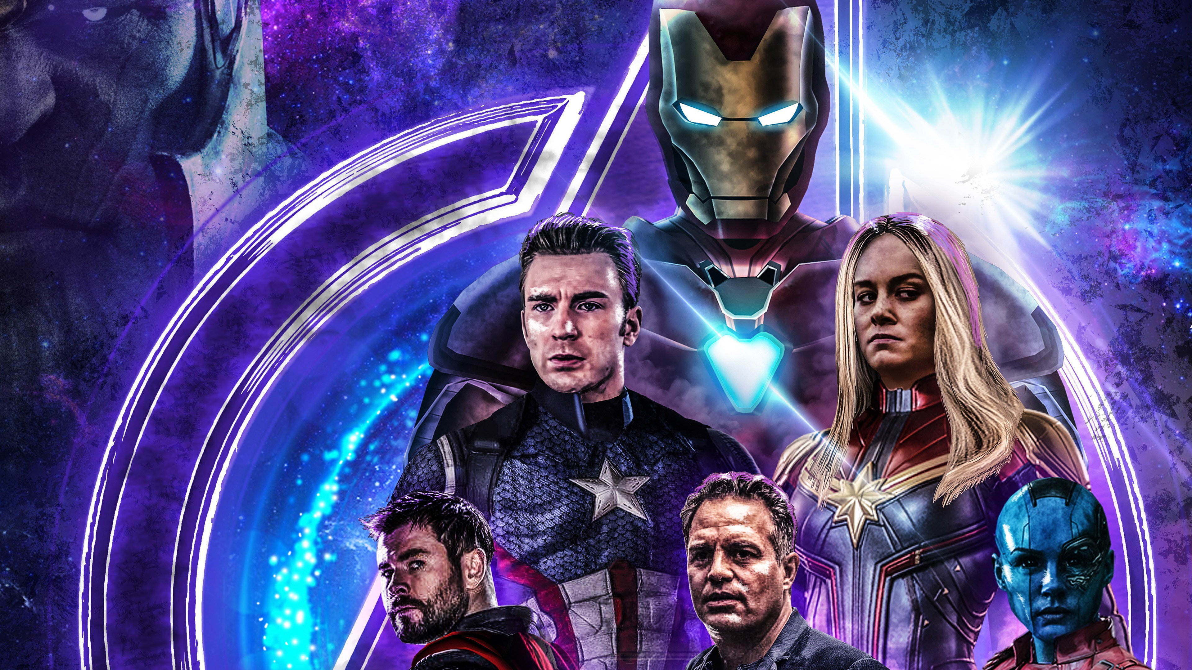 Avengers: Endgame Thanos Iron Man Captain America 4K Wallpaper