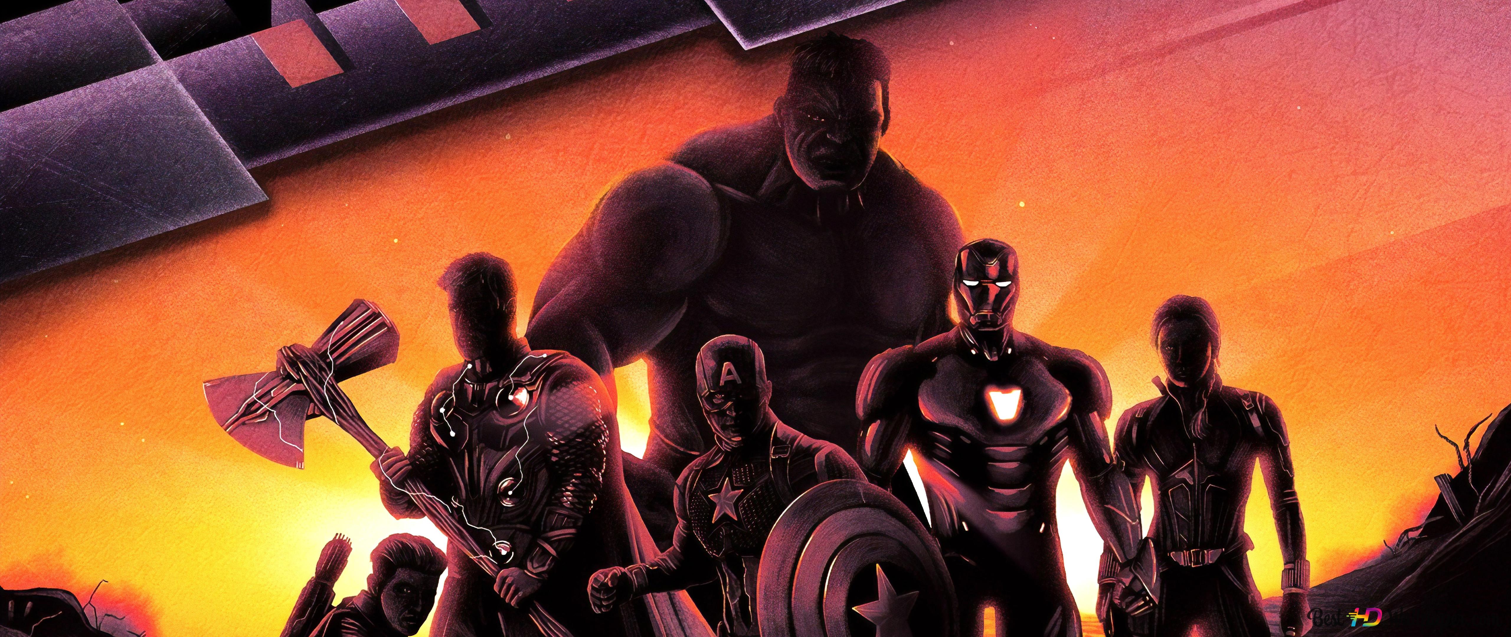 Artistic Avengers endgame poster 4K wallpaper download