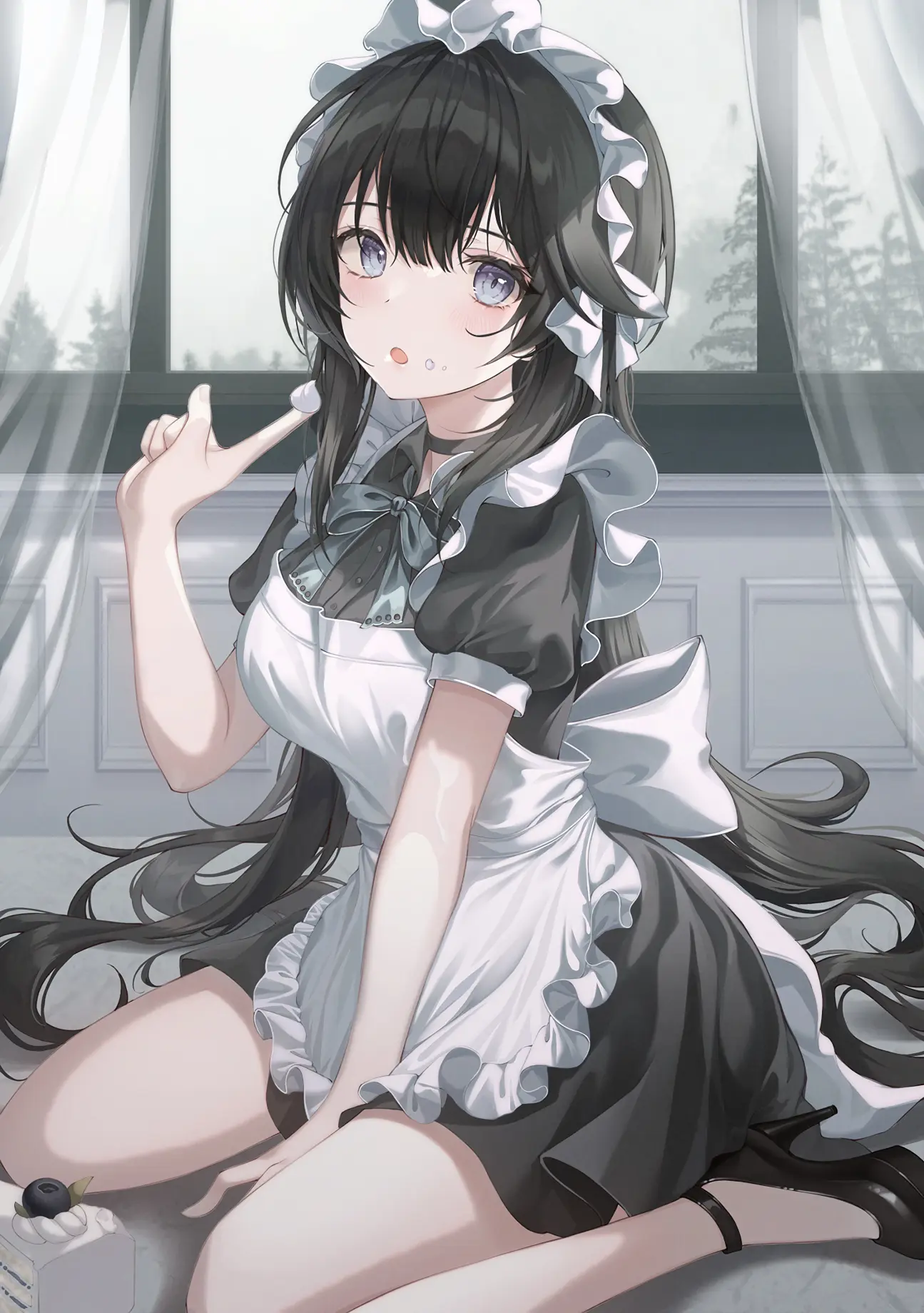 Wallpaper, anime girls, maid 1295x1839