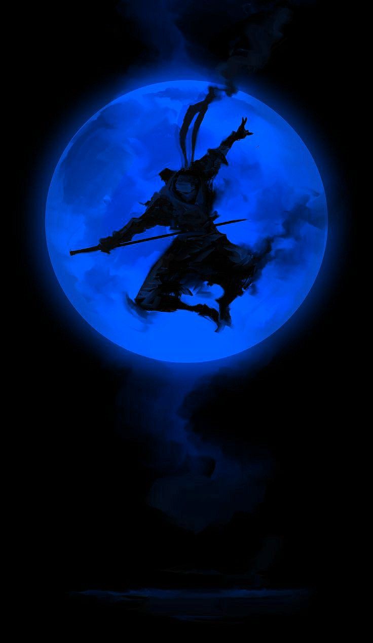 Blue moon ninja. Samurai wallpaper, Dark souls art, Blue moon