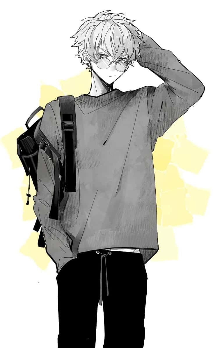 Download A Boy With White Hair And A Backpack Wallpaper