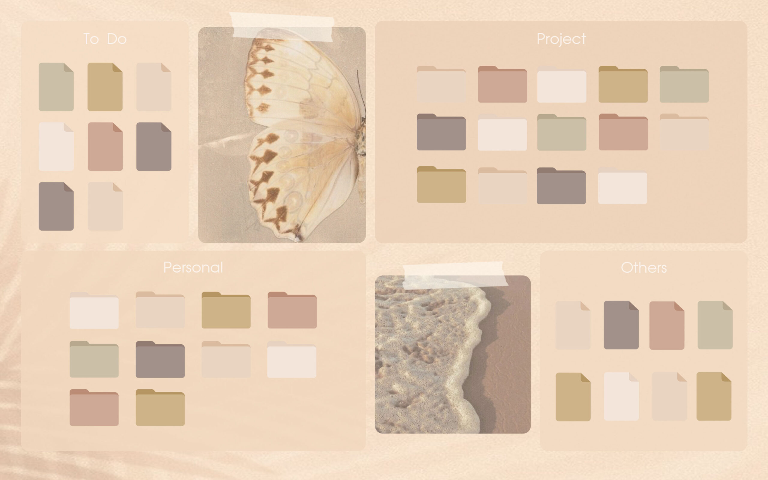 Beige Folder Icon Mac & Windows Desktop Organizer Wallpaper