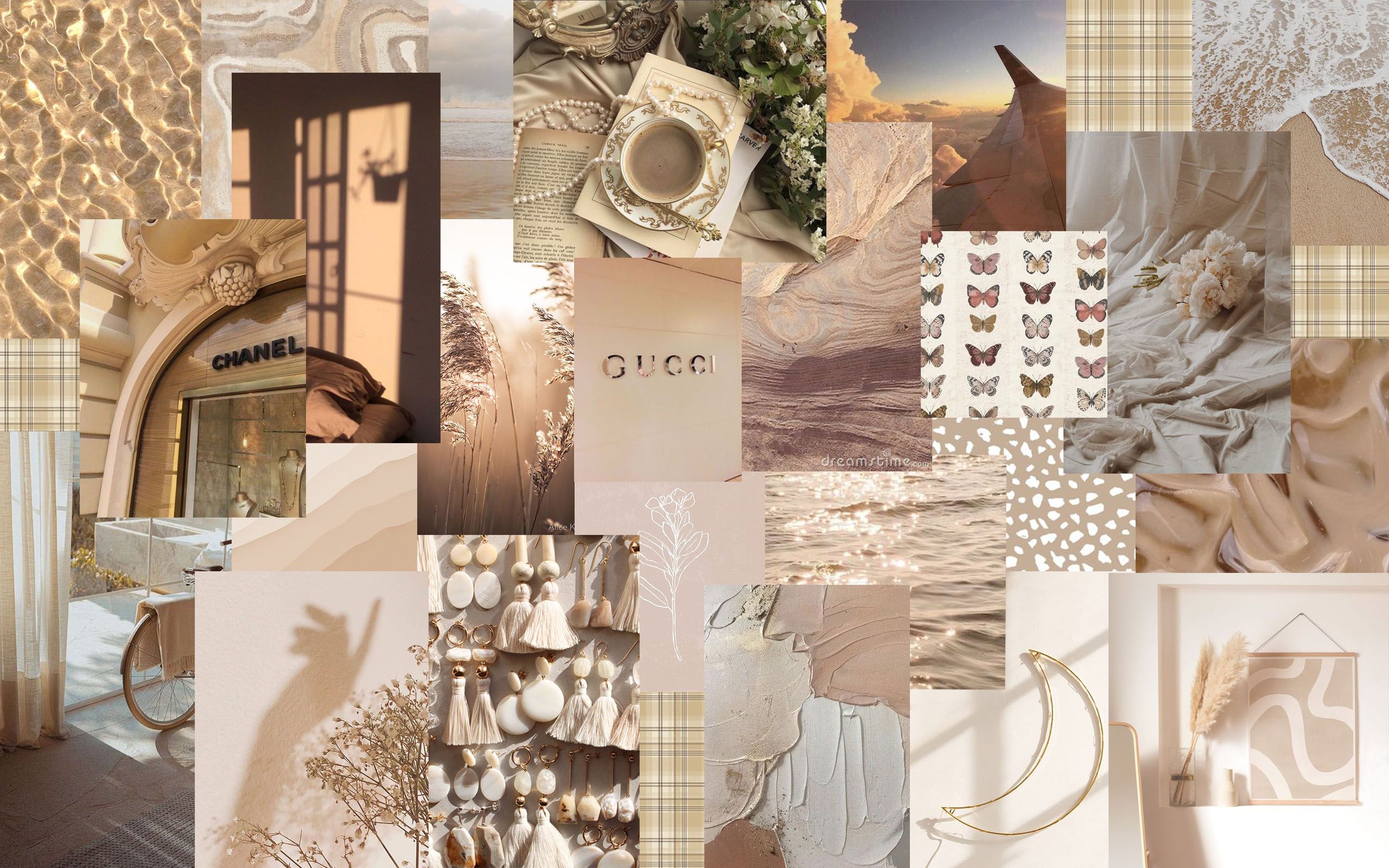 beige wallpaper collage. Beige wallpaper, Mac wallpaper, Cute laptop wallpaper