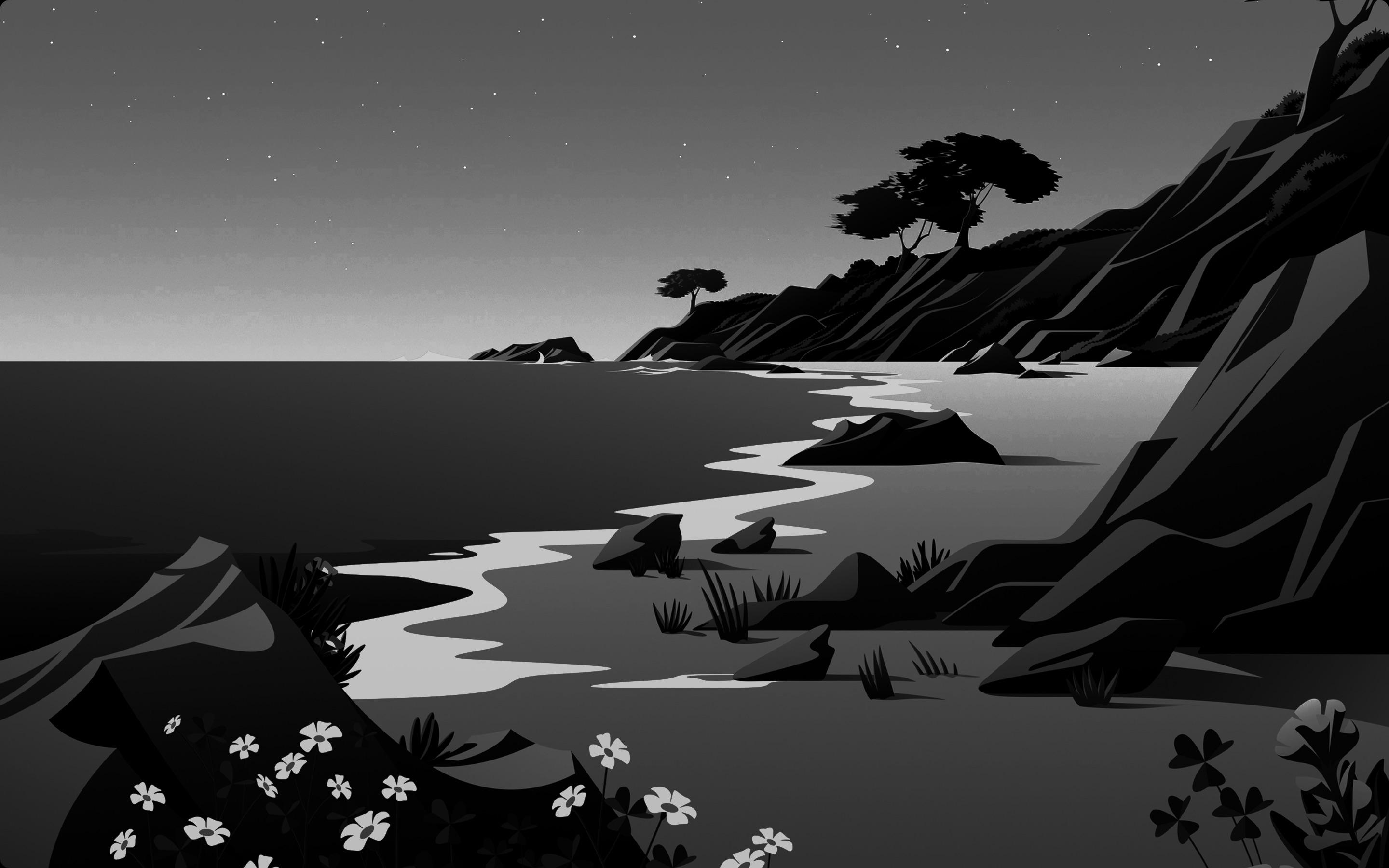 Apple MacOS Big Sur Wallpaper edited. Dark Blue at night is hurting. [1440*900]