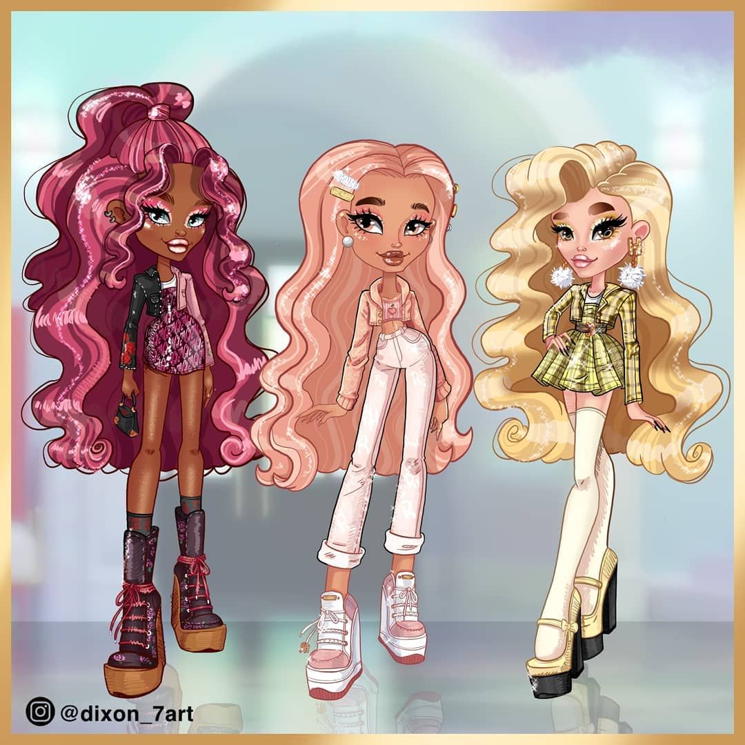 DIXON on Instagram: “Daria Roselyn, Georgia Bloom & Sheryl Meyer. .. #rainbowhighserie3. Cartoon art, Sketchbook art inspiration, Art sketchbook