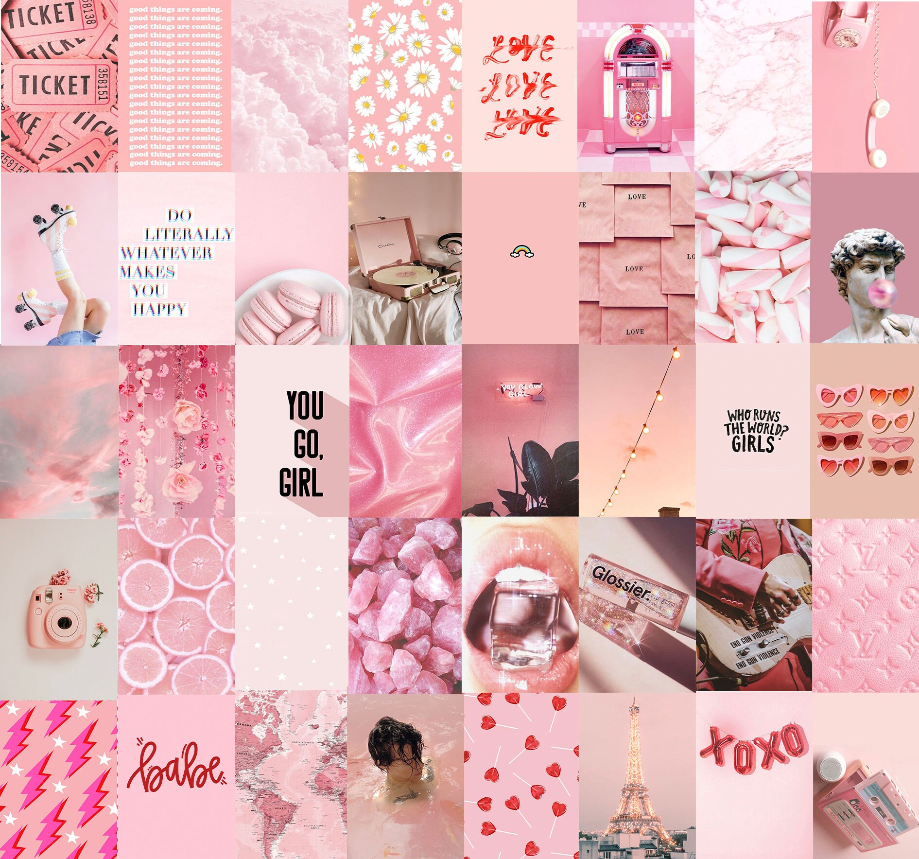 Light Pink Peachy Wall Collage Kit