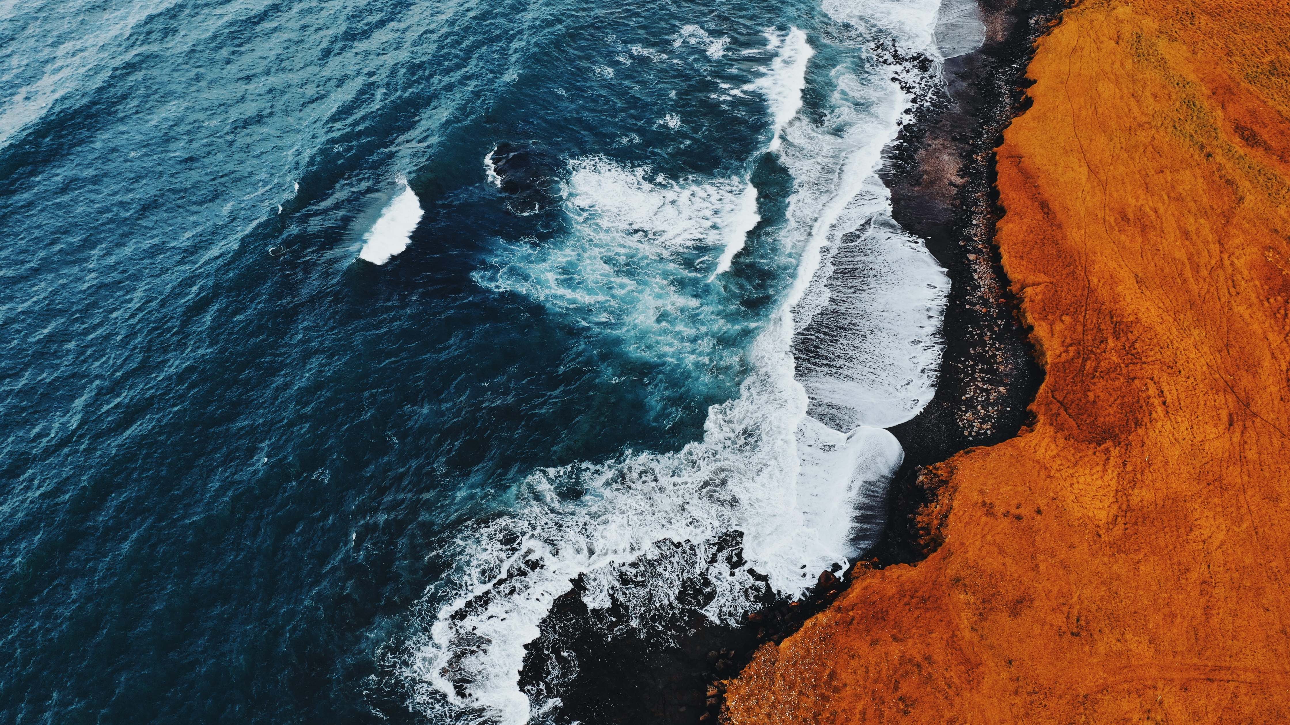 Coastline Wallpaper 4K, Aerial view, Birds eye view