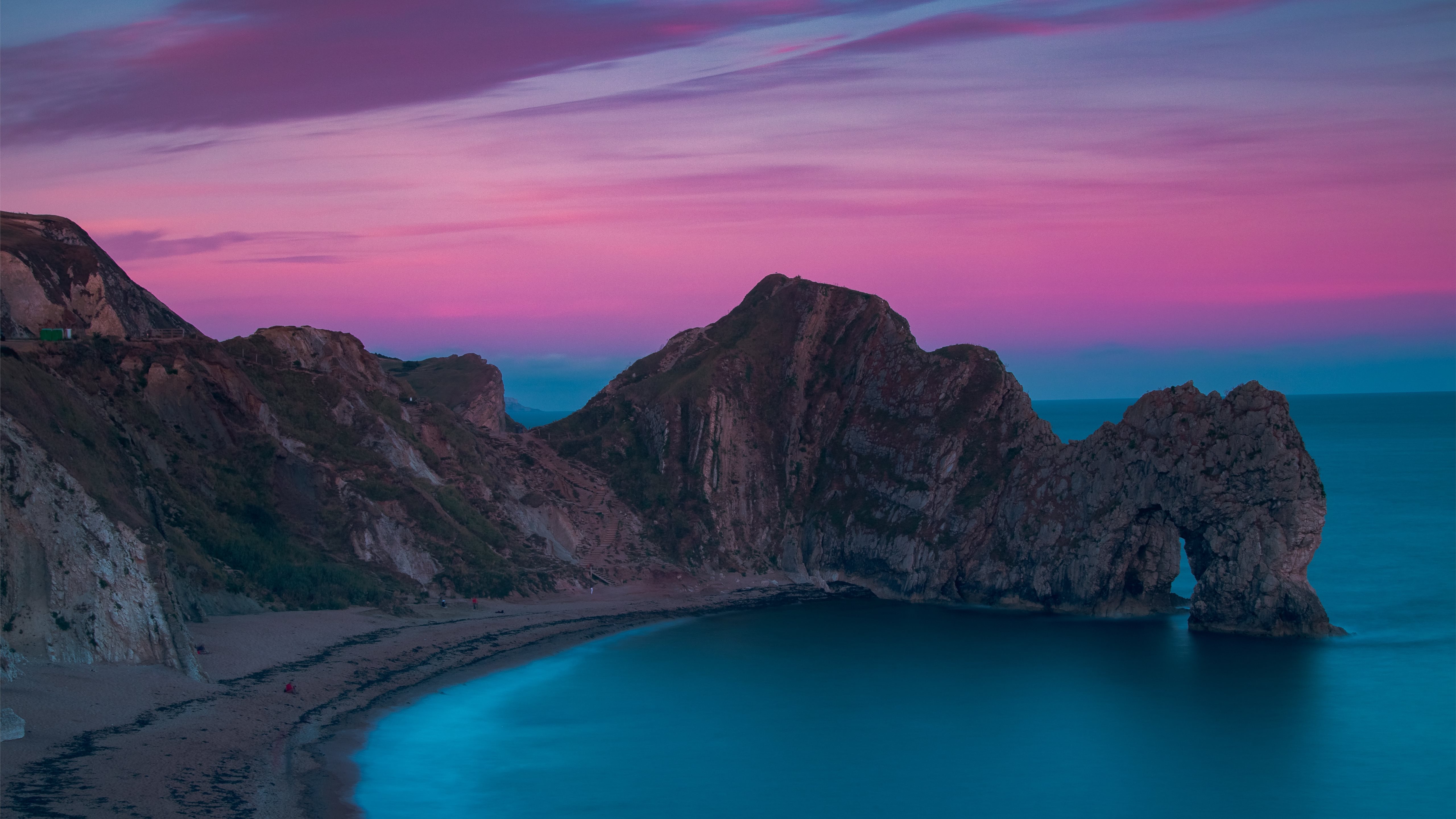 birds eye view photography of island and body of w MacBook Air Wallpaper Download