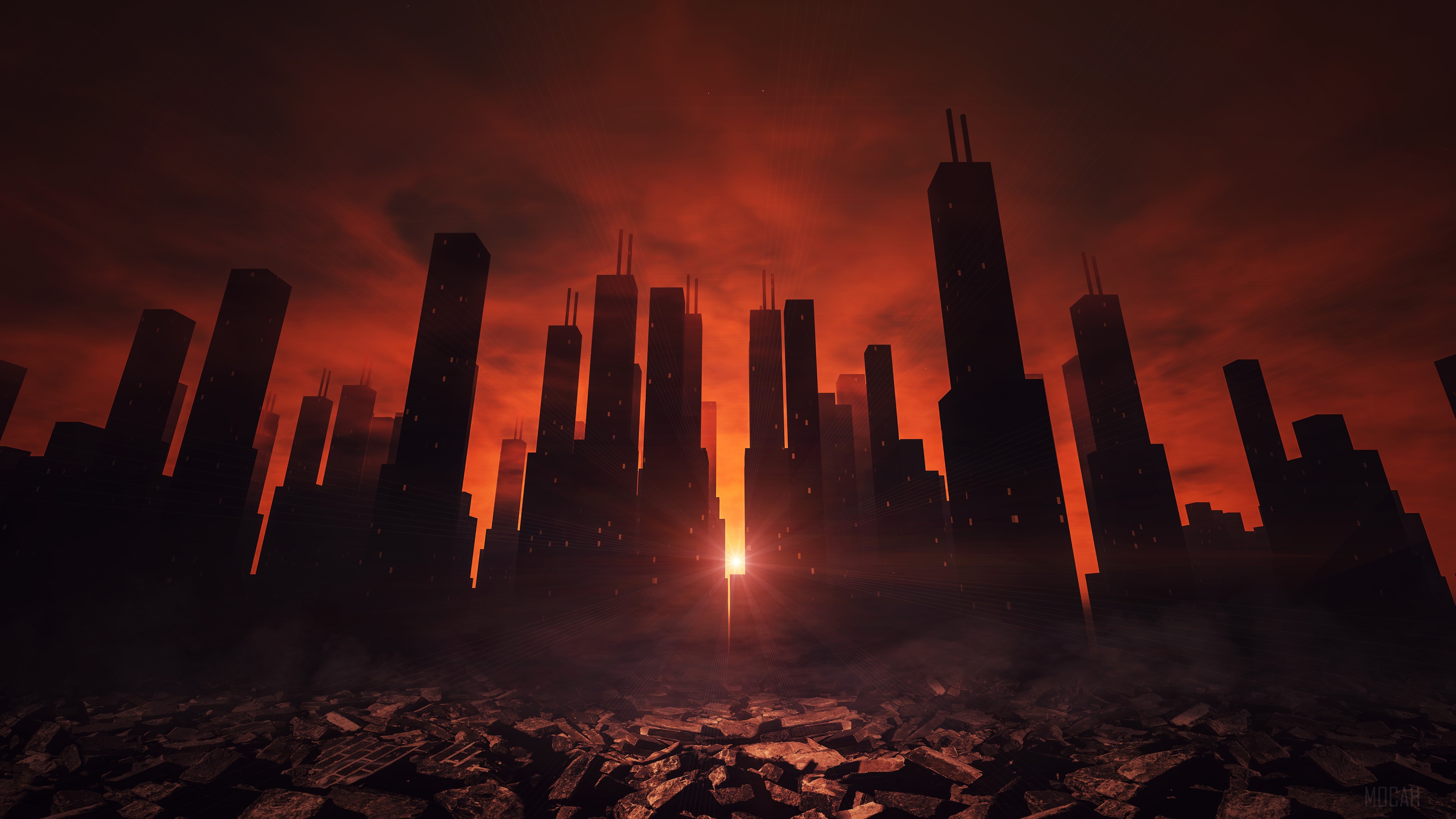 Buildings Skycrapper Minimalist 4k Gallery HD Wallpaper