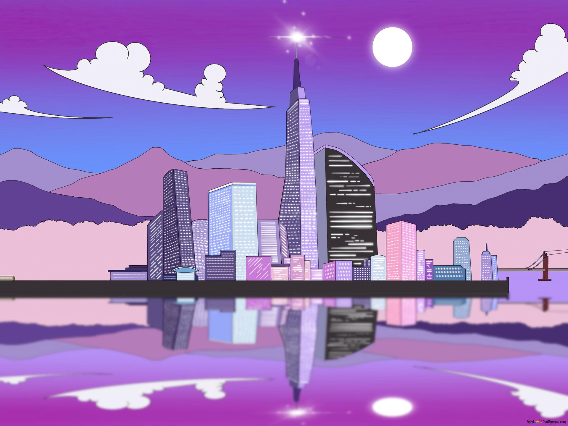 Minimalist city 4K wallpaper download