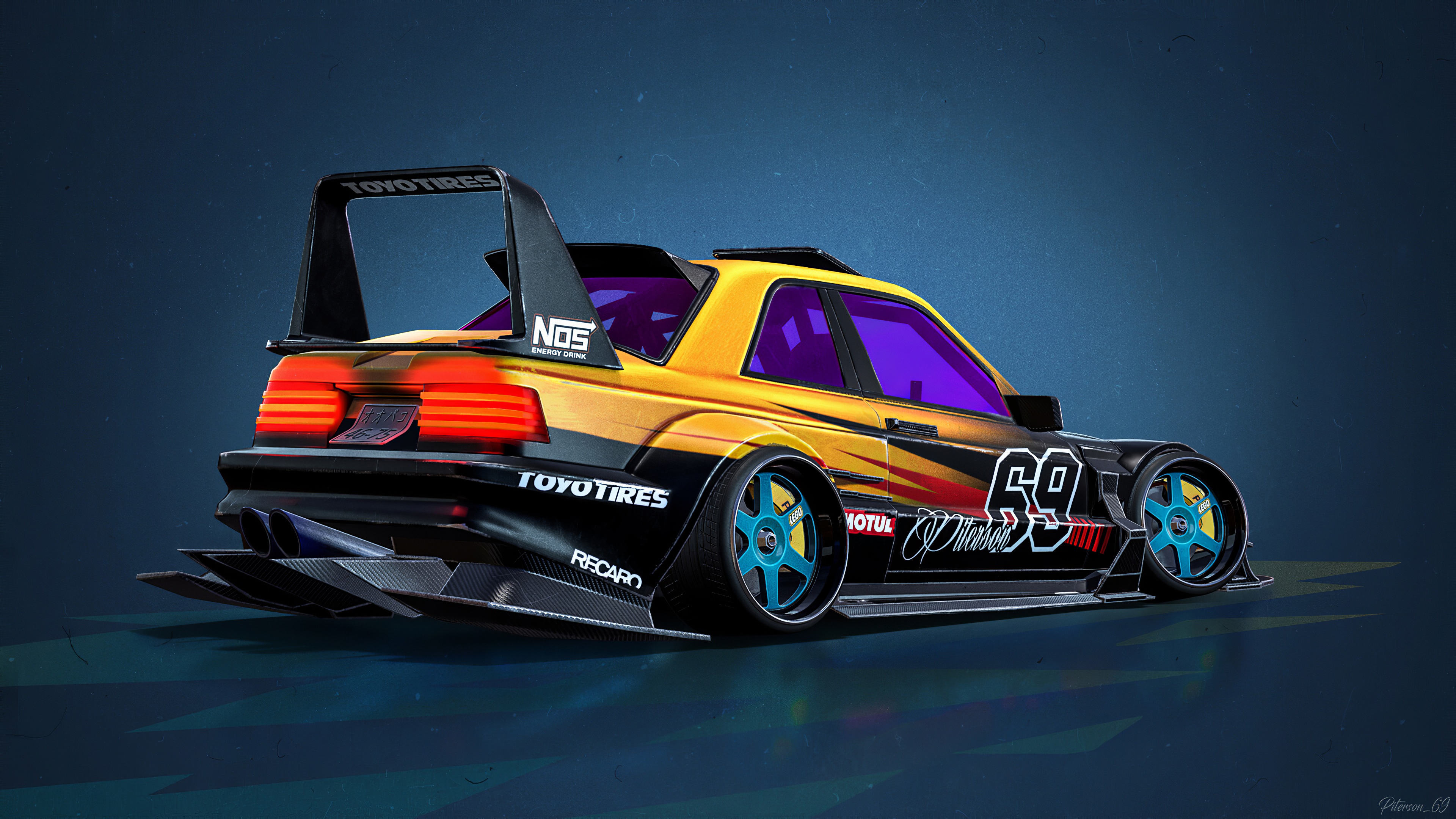 Wallpaper 4k Mercedes Benz E190 Evolution II 1990 Cartoon Car Wallpaper